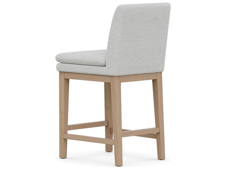 Case & Canvas Chandler Upholstered Oak Wood Counter Stool