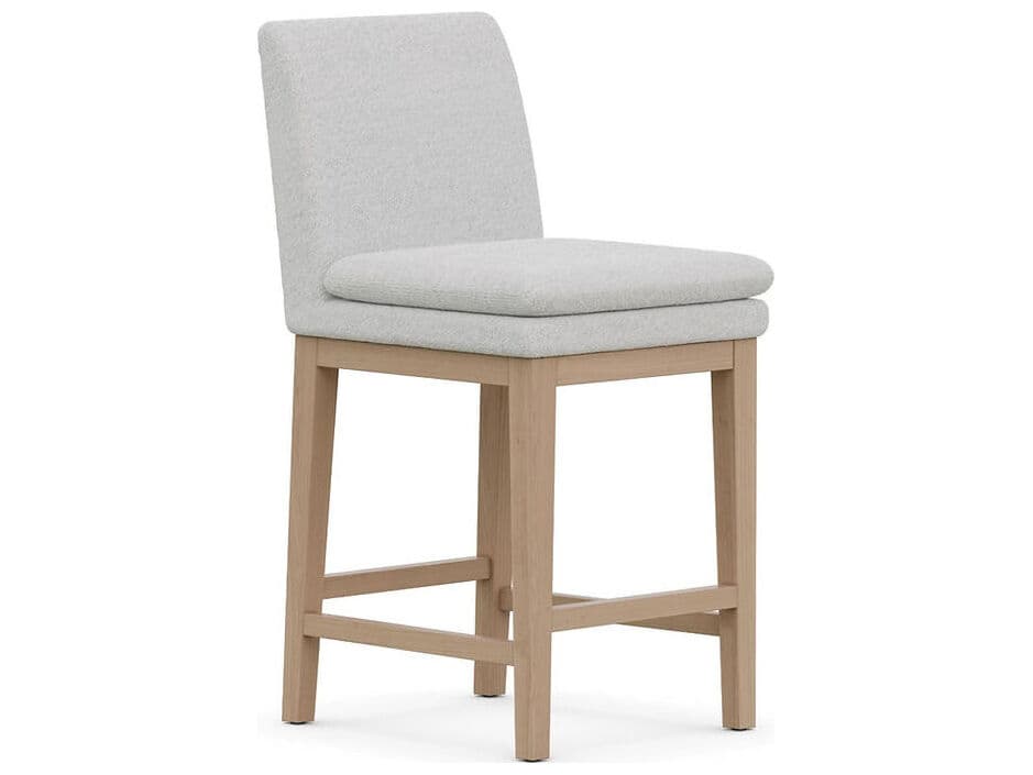Case & Canvas Chandler Upholstered Oak Wood Counter Stool