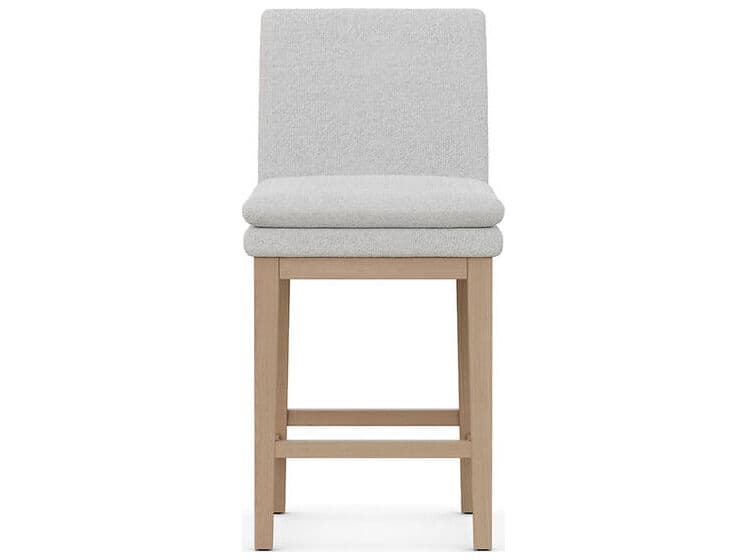 Case & Canvas Chandler Upholstered Oak Wood Counter Stool