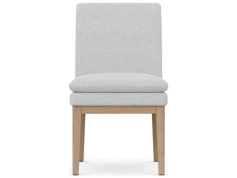 Case & Canvas Chandler Oak Wood Gray Upholstered Side Dining Chair