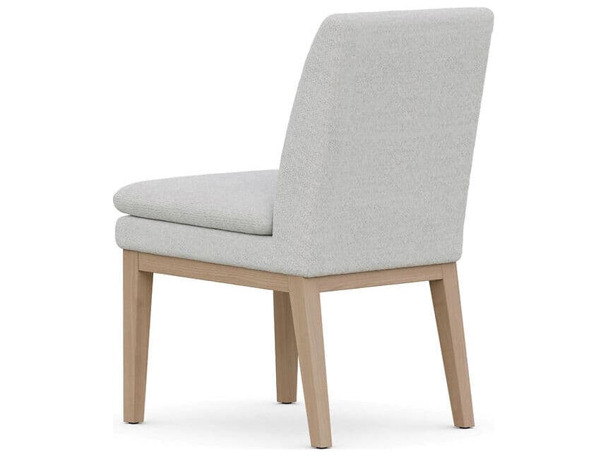Case & Canvas Chandler Oak Wood Gray Upholstered Side Dining Chair