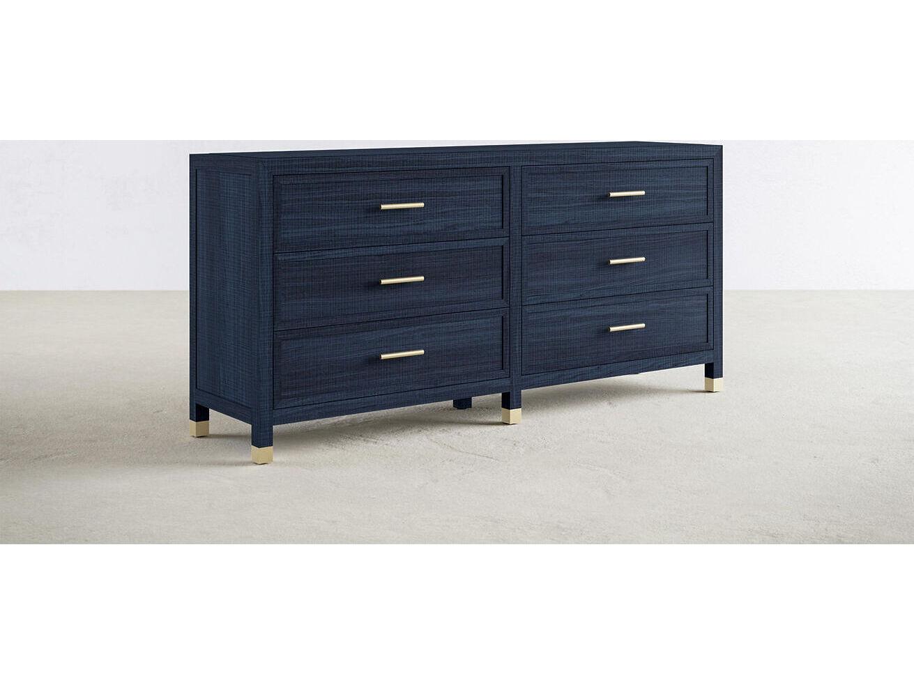 Case & Canvas Corpus 6-Drawers Blue Poplar Wood Double Dresser