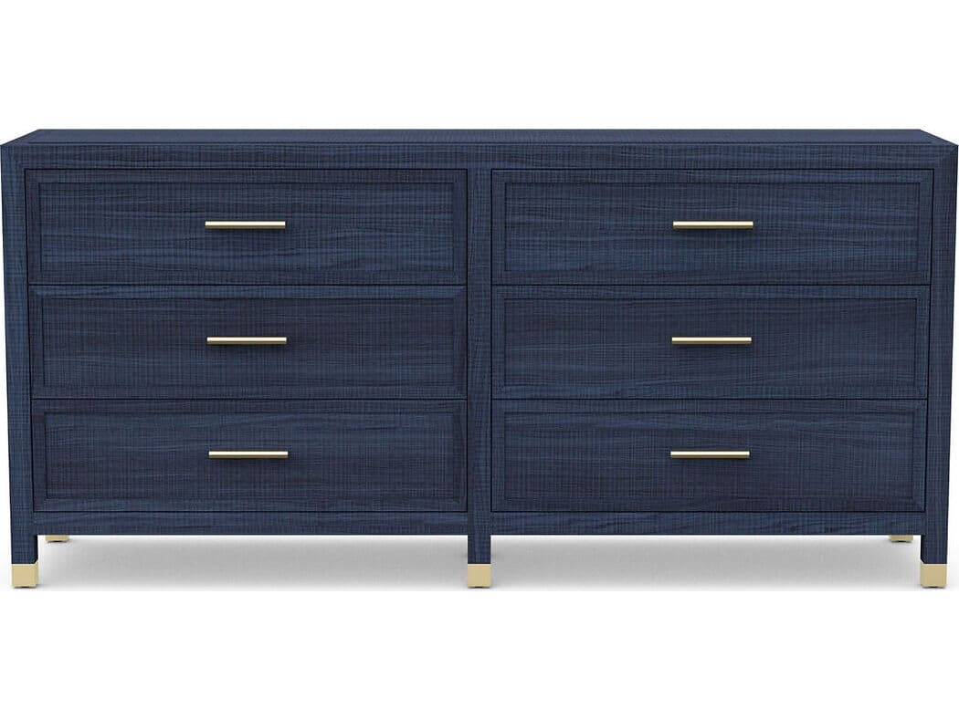 Case & Canvas Corpus 6-Drawers Blue Poplar Wood Double Dresser