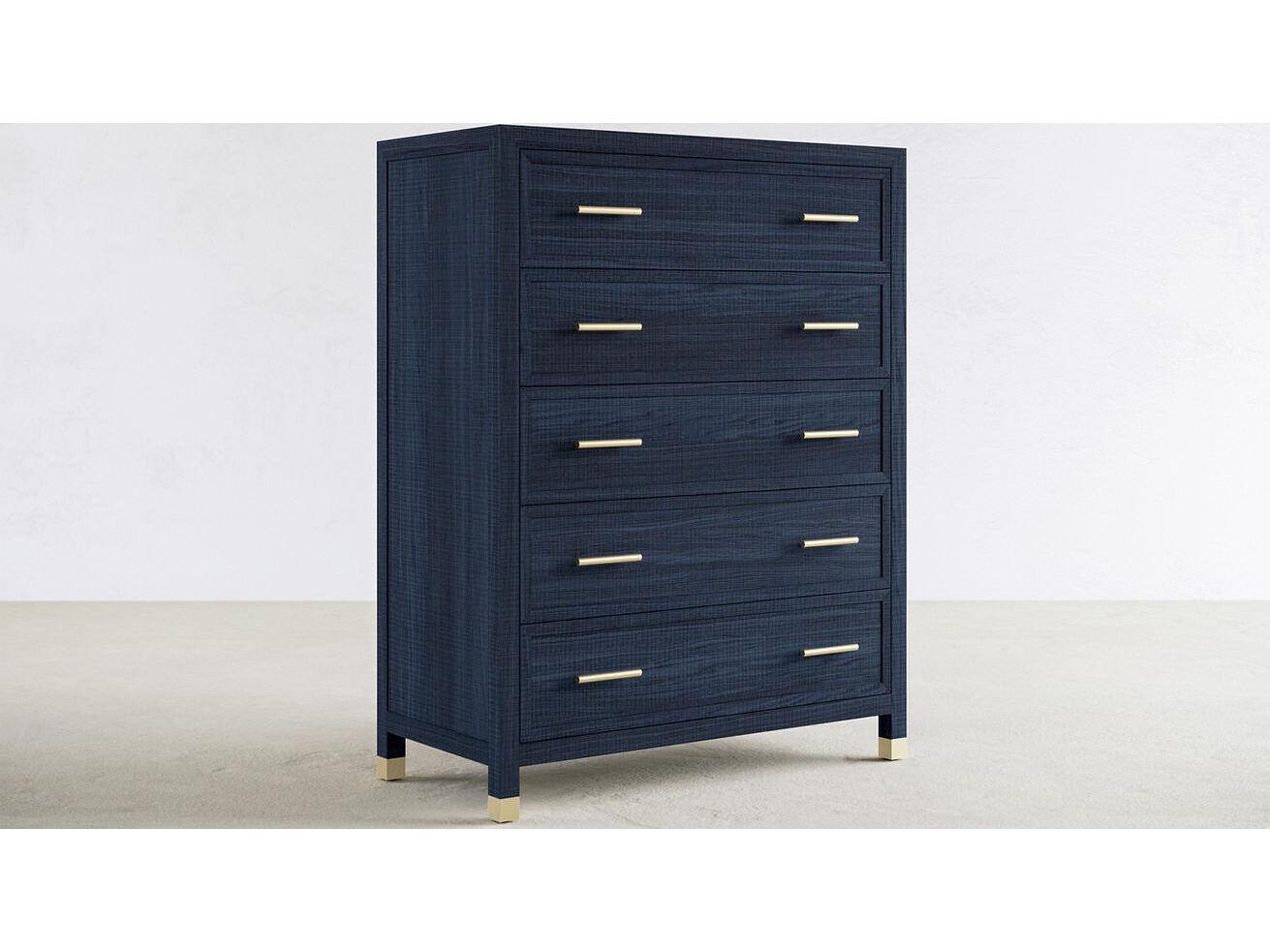 Case & Canvas Corpus 5-Drawers Blue Poplar Wood Dresser