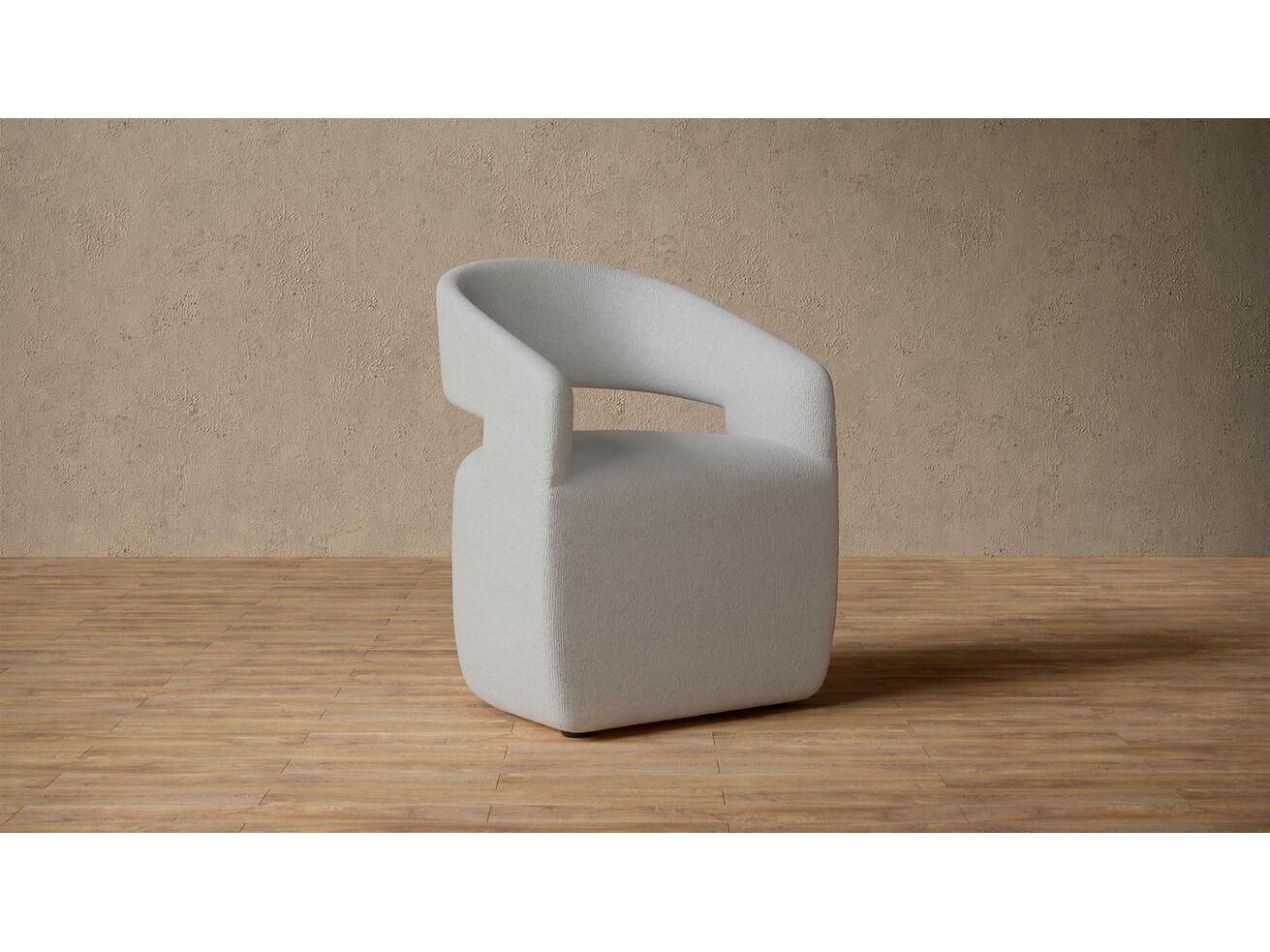 Case & Canvas Covington Pine Wood Gray Upholstered Arm Dining Chair