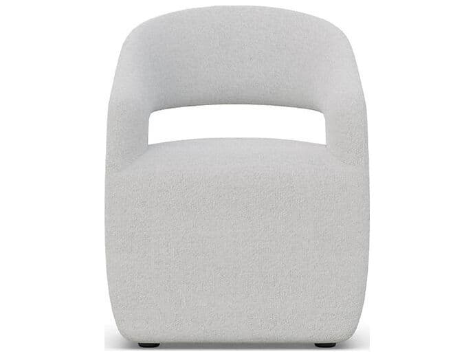 Case & Canvas Covington Pine Wood Gray Upholstered Arm Dining Chair