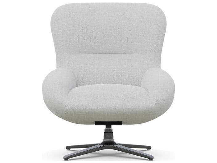 Case & Canvas Lockhart Revolving Gray Fabric Accent Chair