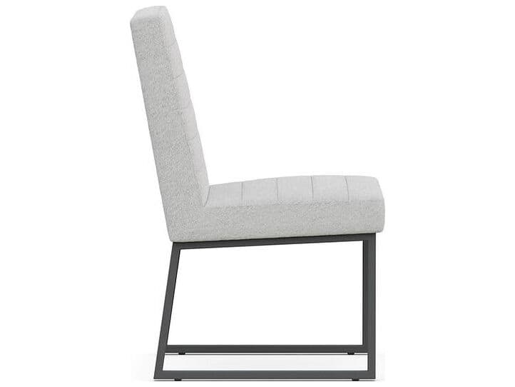 Case & Canvas Mason Ply Wood Gray Upholstered Side Dining Chair