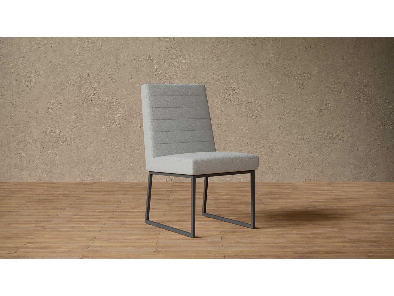 Case & Canvas Mason Ply Wood Gray Upholstered Side Dining Chair