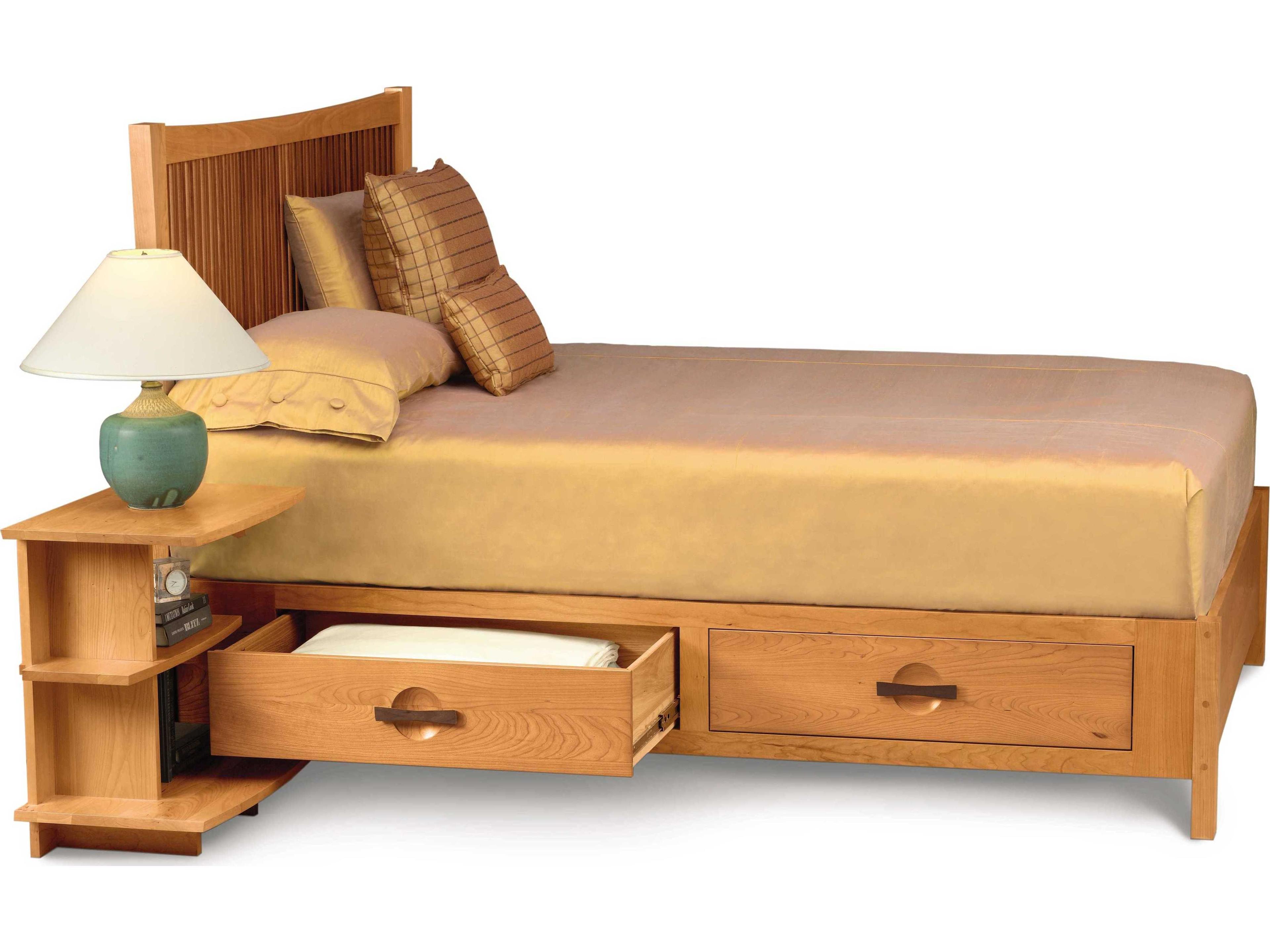 Copeland Berkeley Platform Bed with Walnut Spindles and Storage