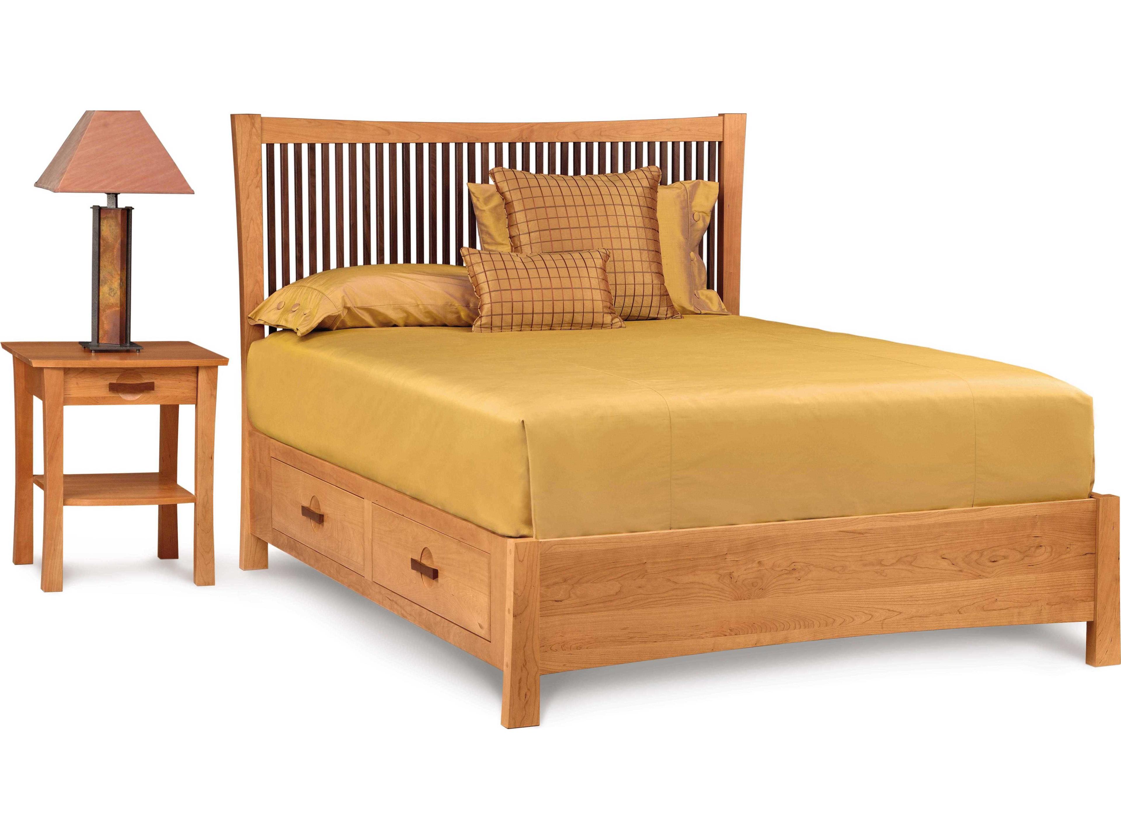 Copeland Berkeley Platform Bed with Walnut Spindles and Storage