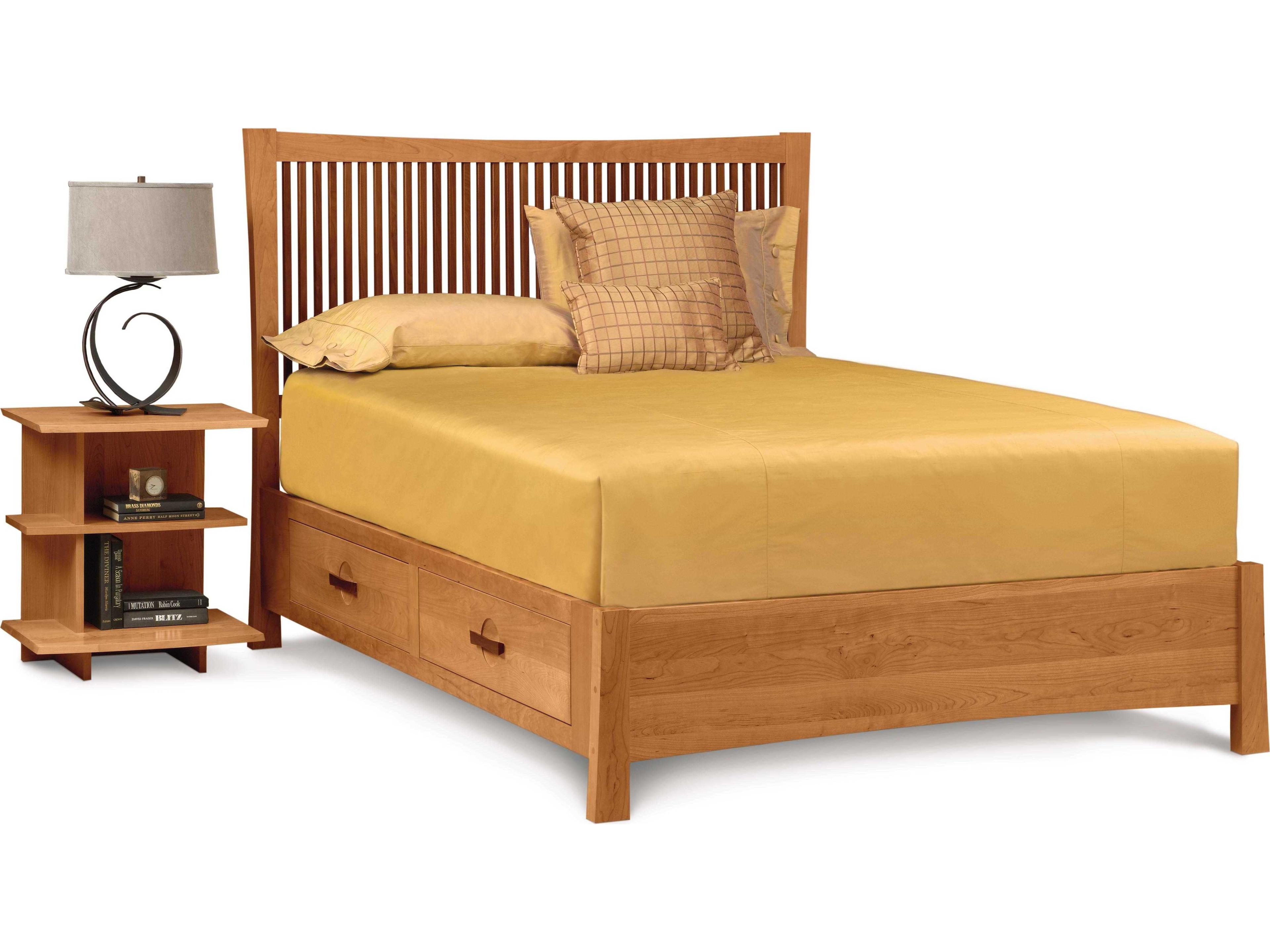 Copeland Berkeley Platform Bed with Walnut Spindles and Storage