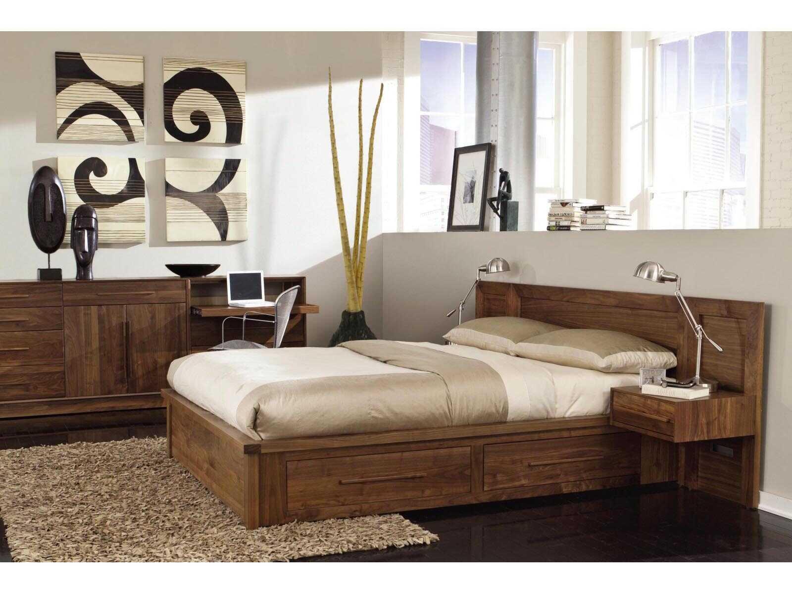 Copeland Moduluxe Brown Solid Wood Queen Platform Bed