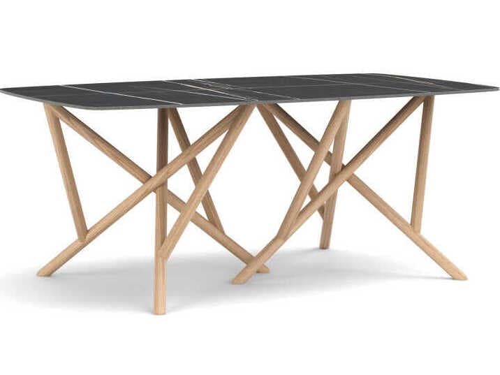 Copeland Baton Rectangular Stone Boat Shaped Dining Table