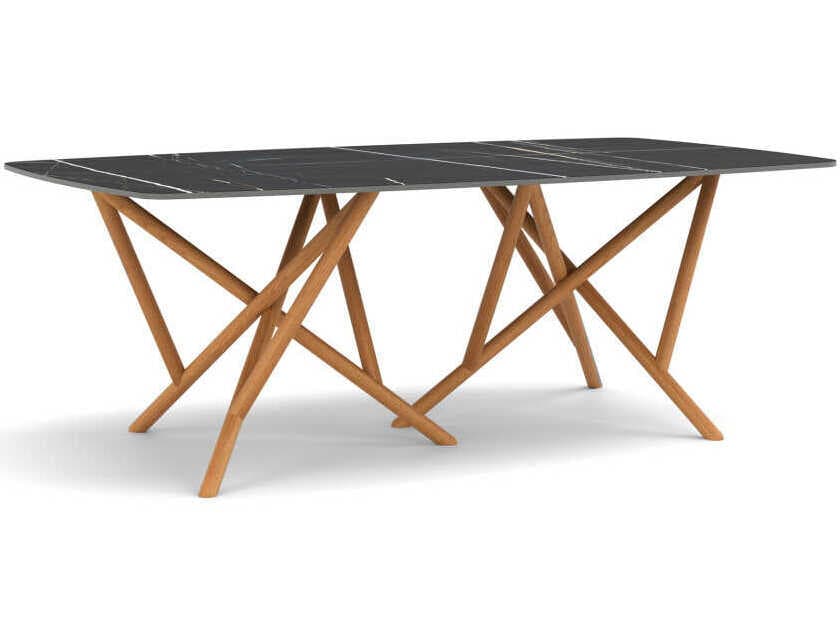 Copeland Baton Rectangular Stone Boat Shaped Dining Table