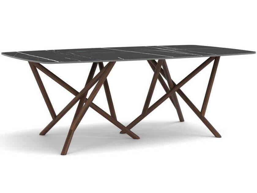 Copeland Baton Rectangular Stone Boat Shaped Dining Table