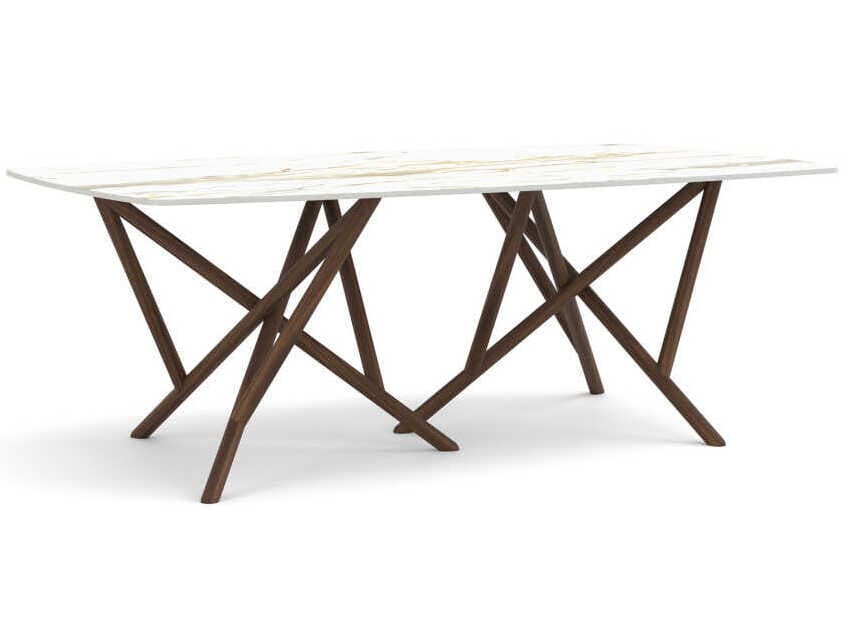 Copeland Baton Rectangular Stone Boat Shaped Dining Table