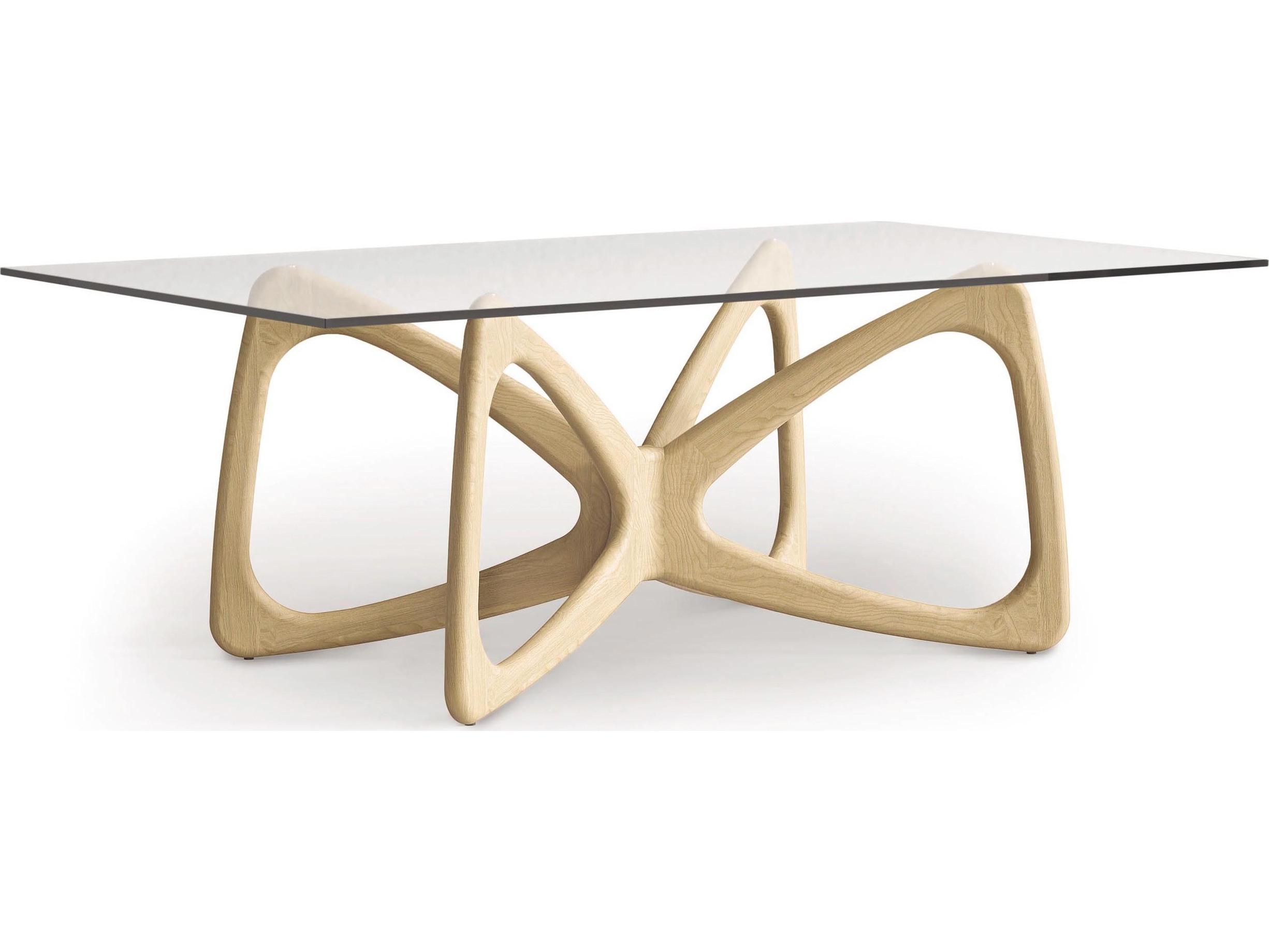 Copeland Butterfly Rectangular Glass Dining Table