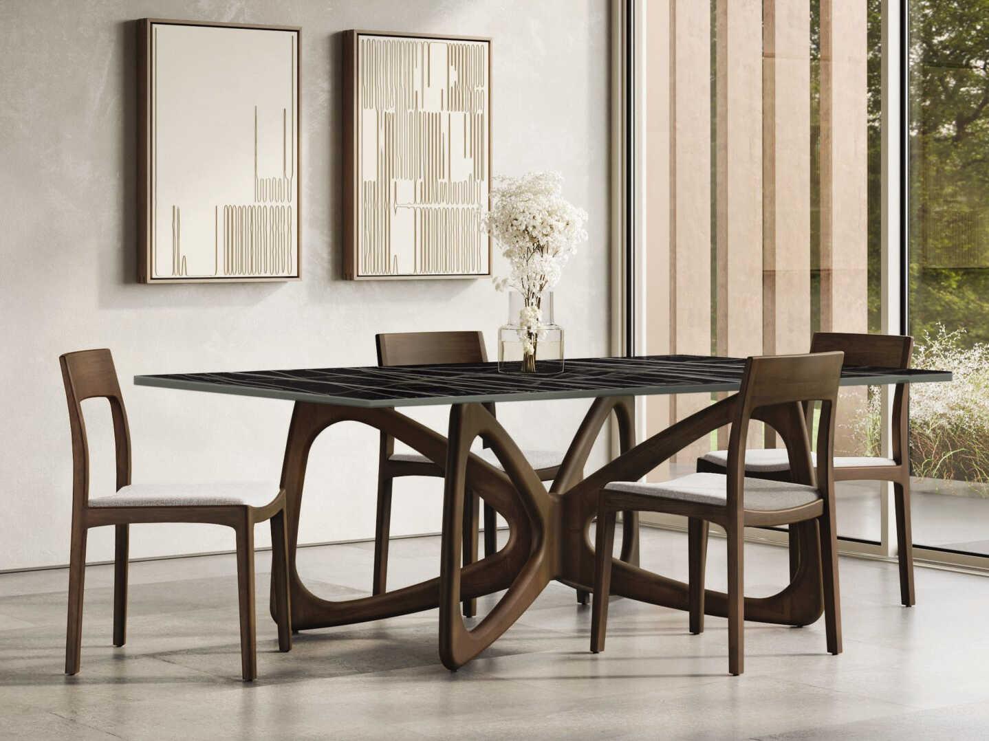 Copeland Butterfly Rectangular Stone Dining Table