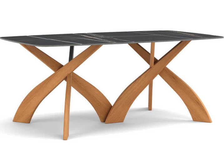 Copeland Entwine Rectangular Stone Boat Shaped Dining Table