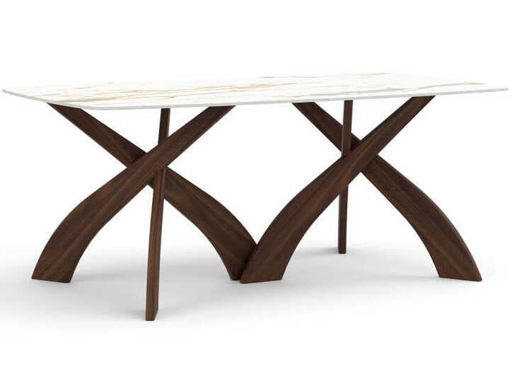 Copeland Entwine Rectangular Stone Boat Shaped Dining Table