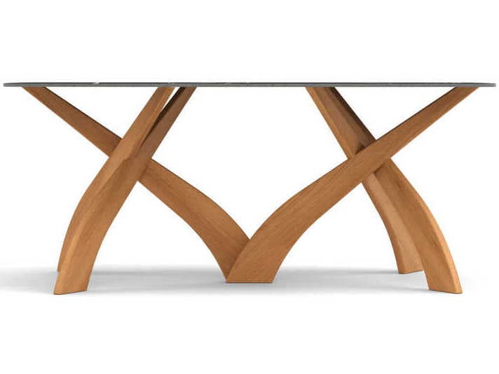 Copeland Entwine Rectangular Stone Boat Shaped Dining Table