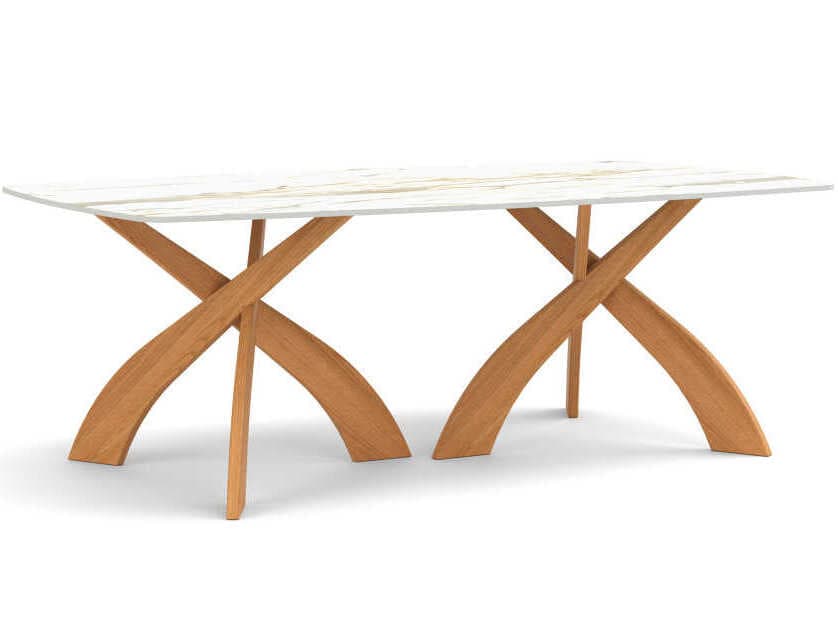 Copeland Entwine Rectangular Stone Boat Shaped Dining Table