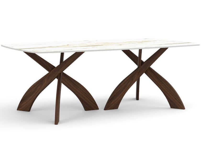 Copeland Entwine Rectangular Stone Boat Shaped Dining Table