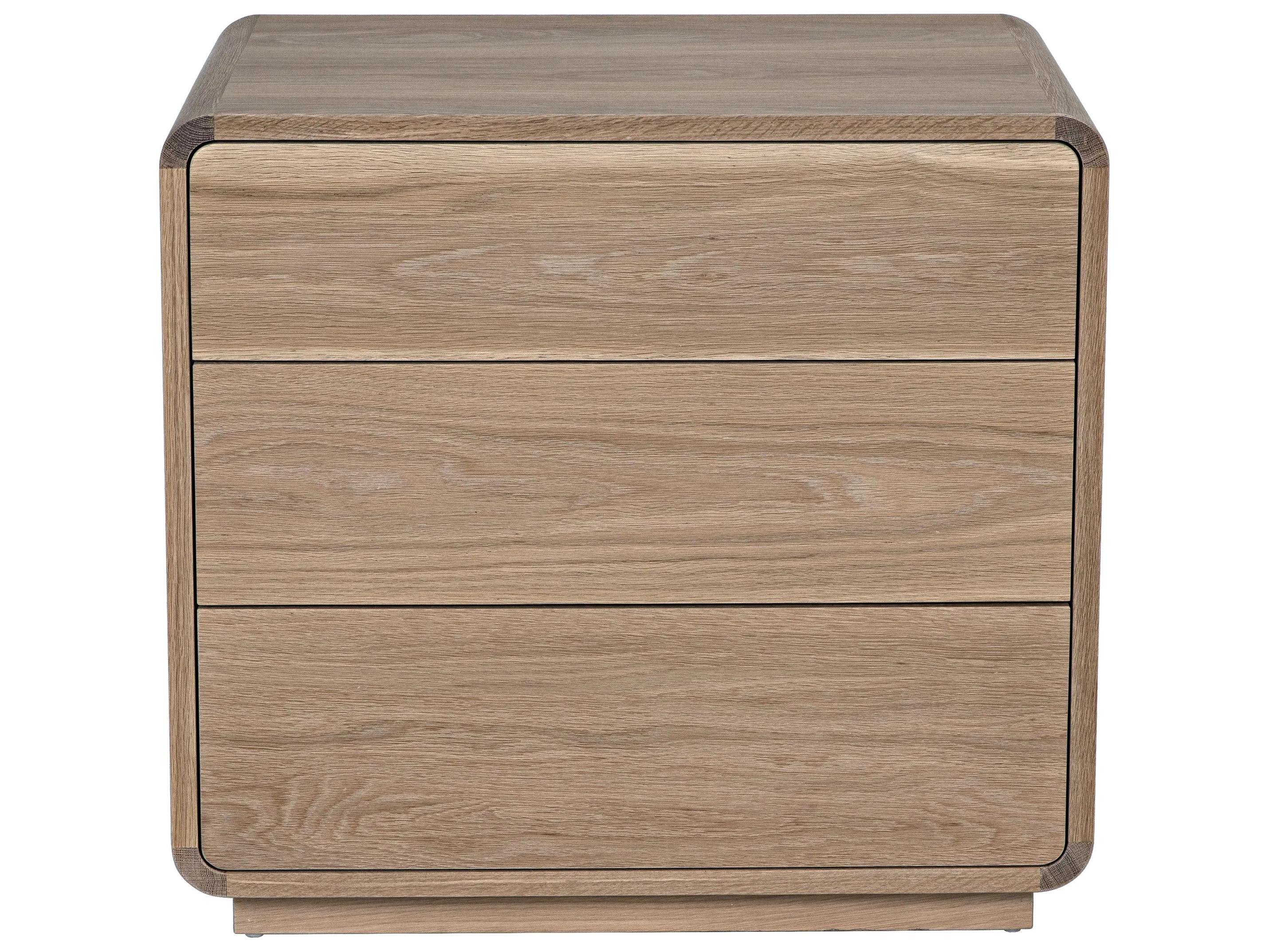 CFC Redford 3-Drawers Oak Wood Nightstand