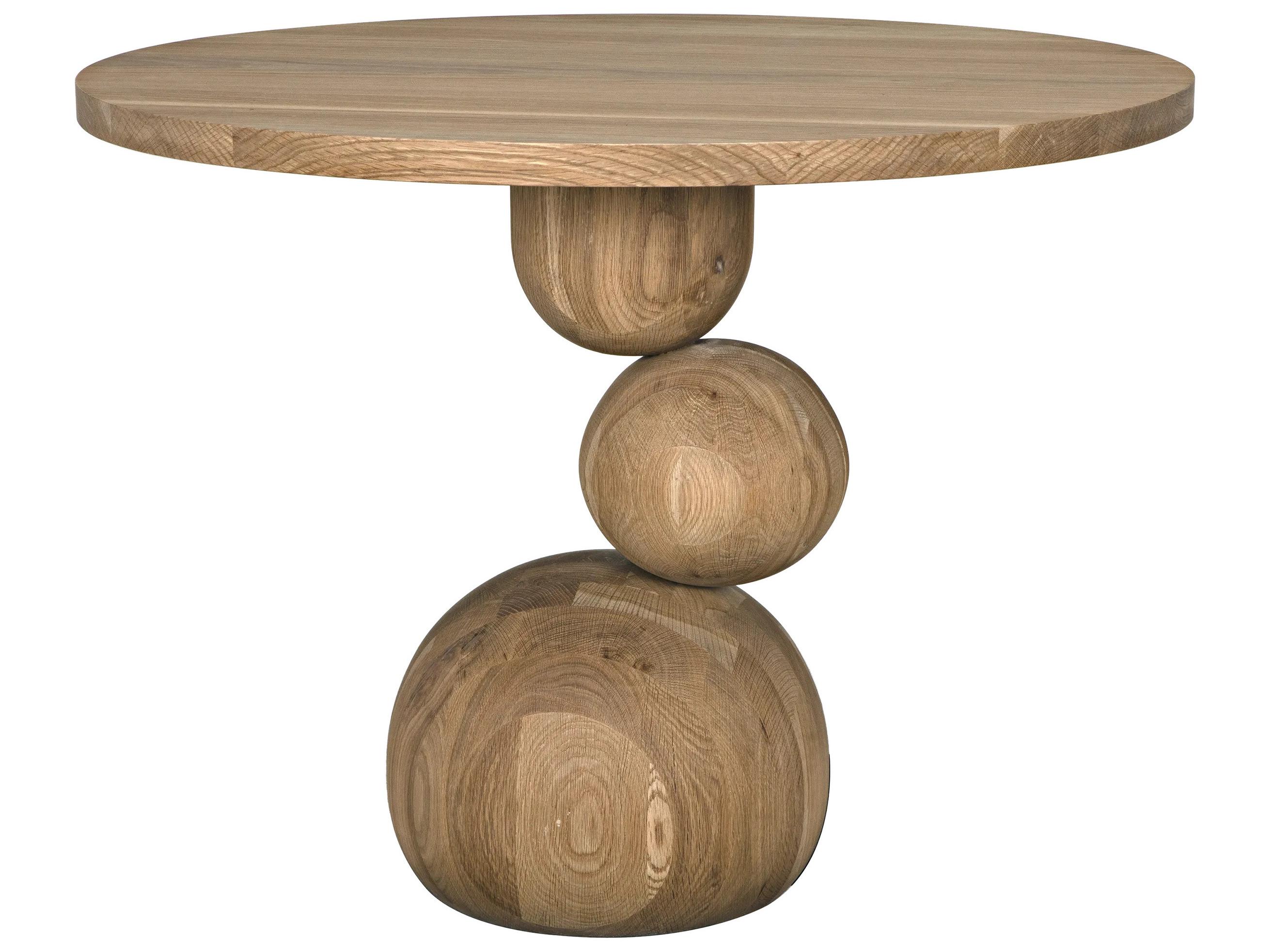 CFC Boulder Round Wood Natural Oak Dining Table