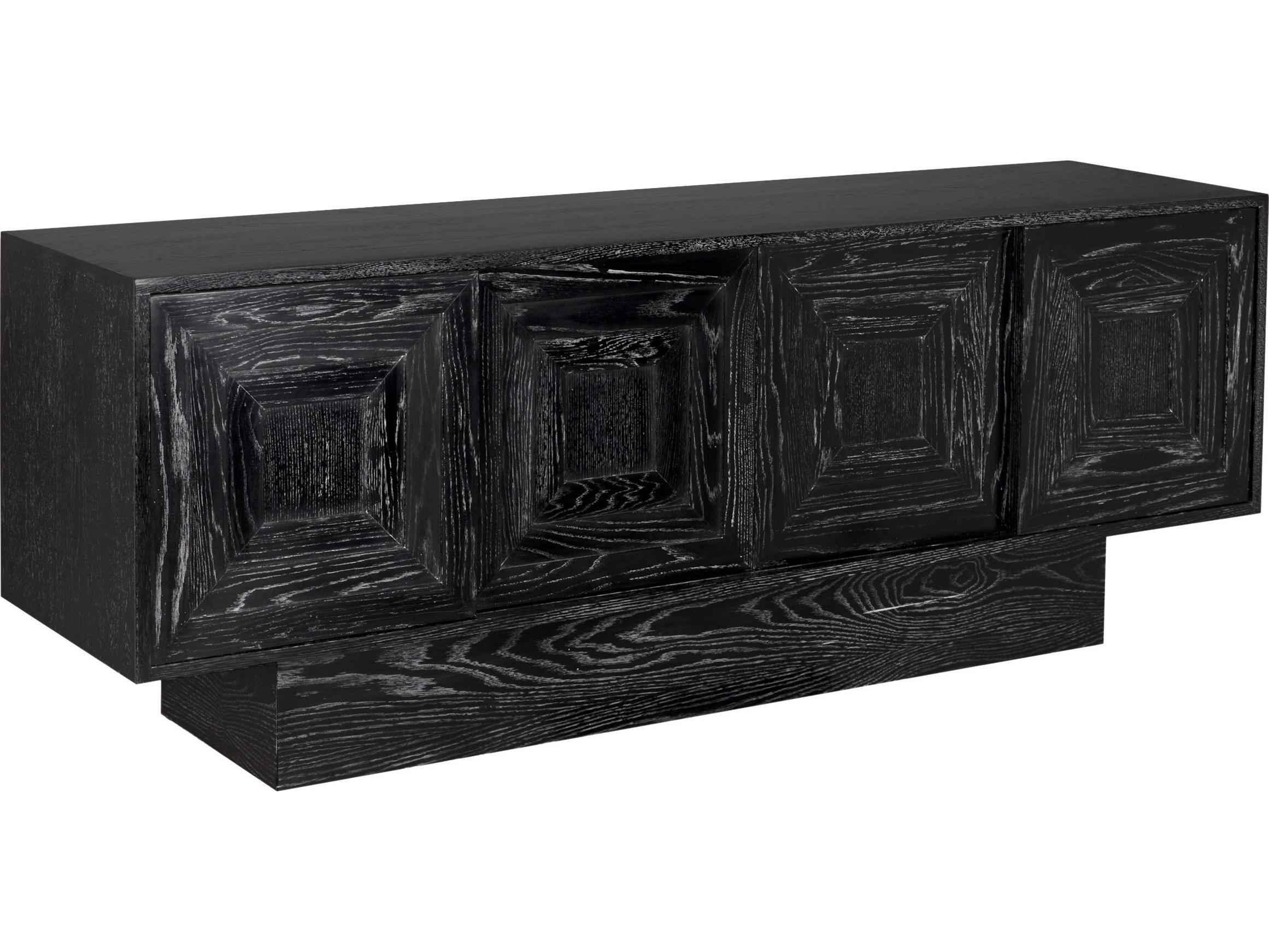 CFC Paloma 80" Oak Wood Cerused Black Sideboard