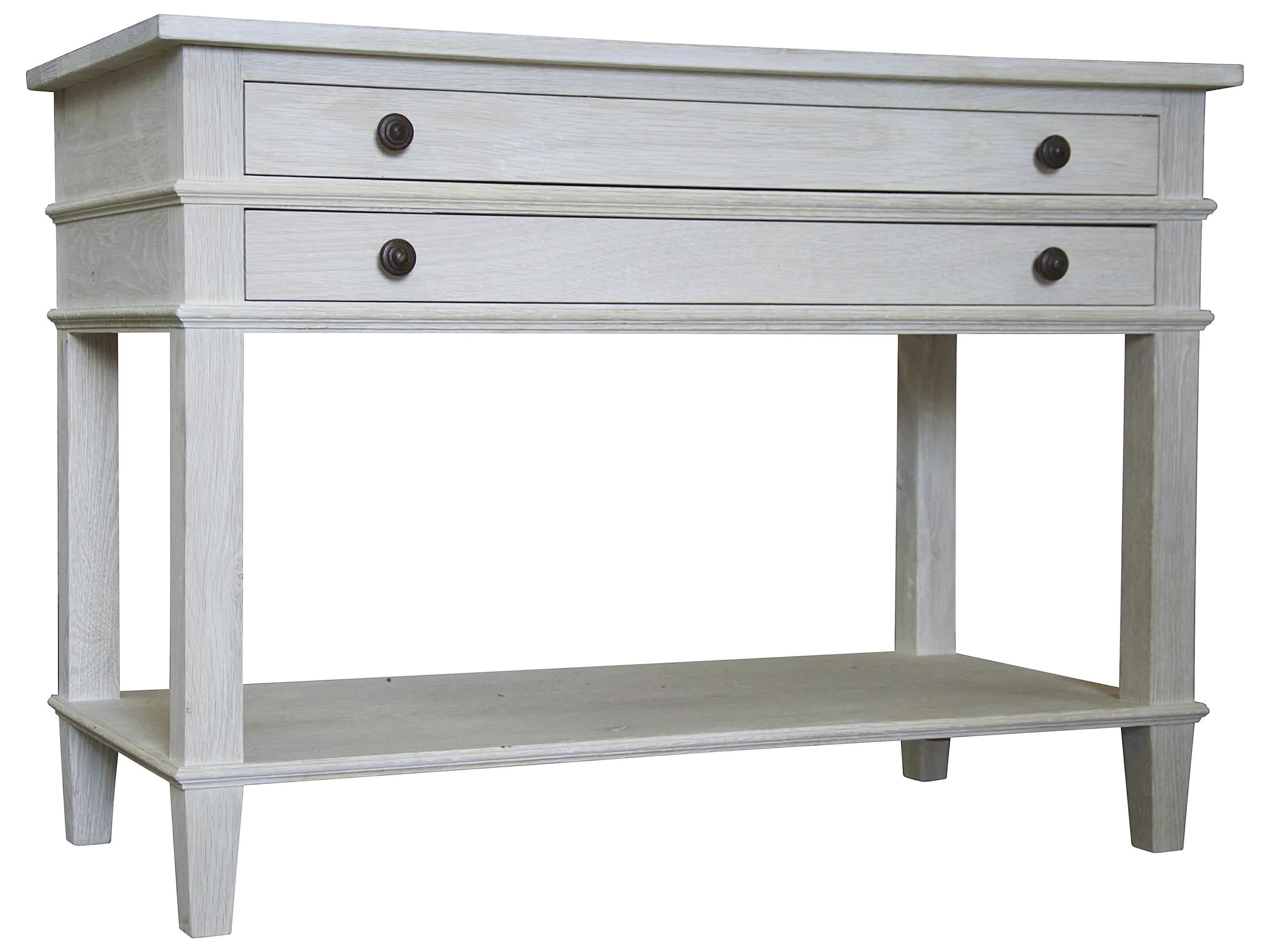 CFC Alex 2-Drawers Oak Wood Nightstand