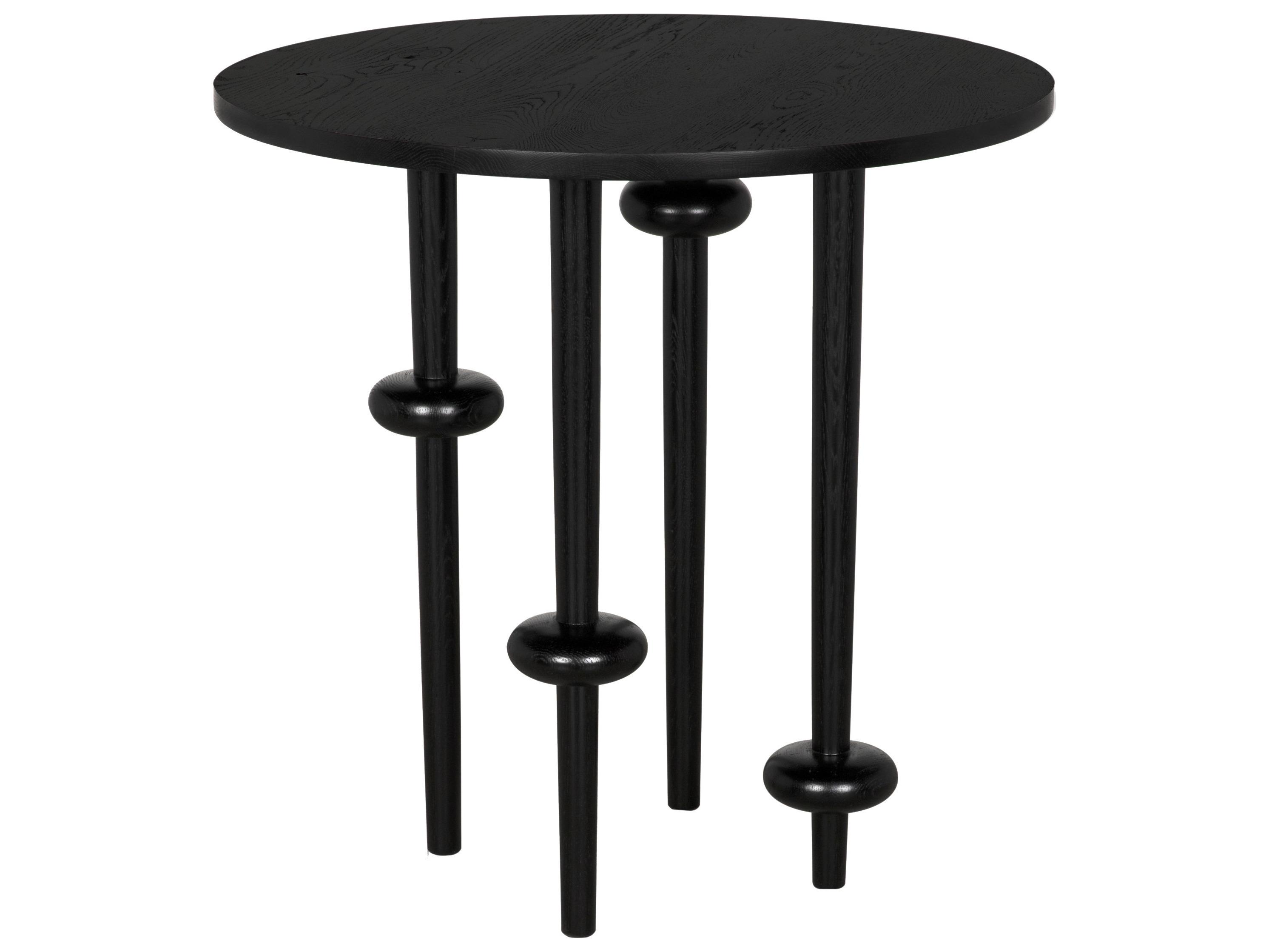CFC Sue Ellen Round Wood Black End Table