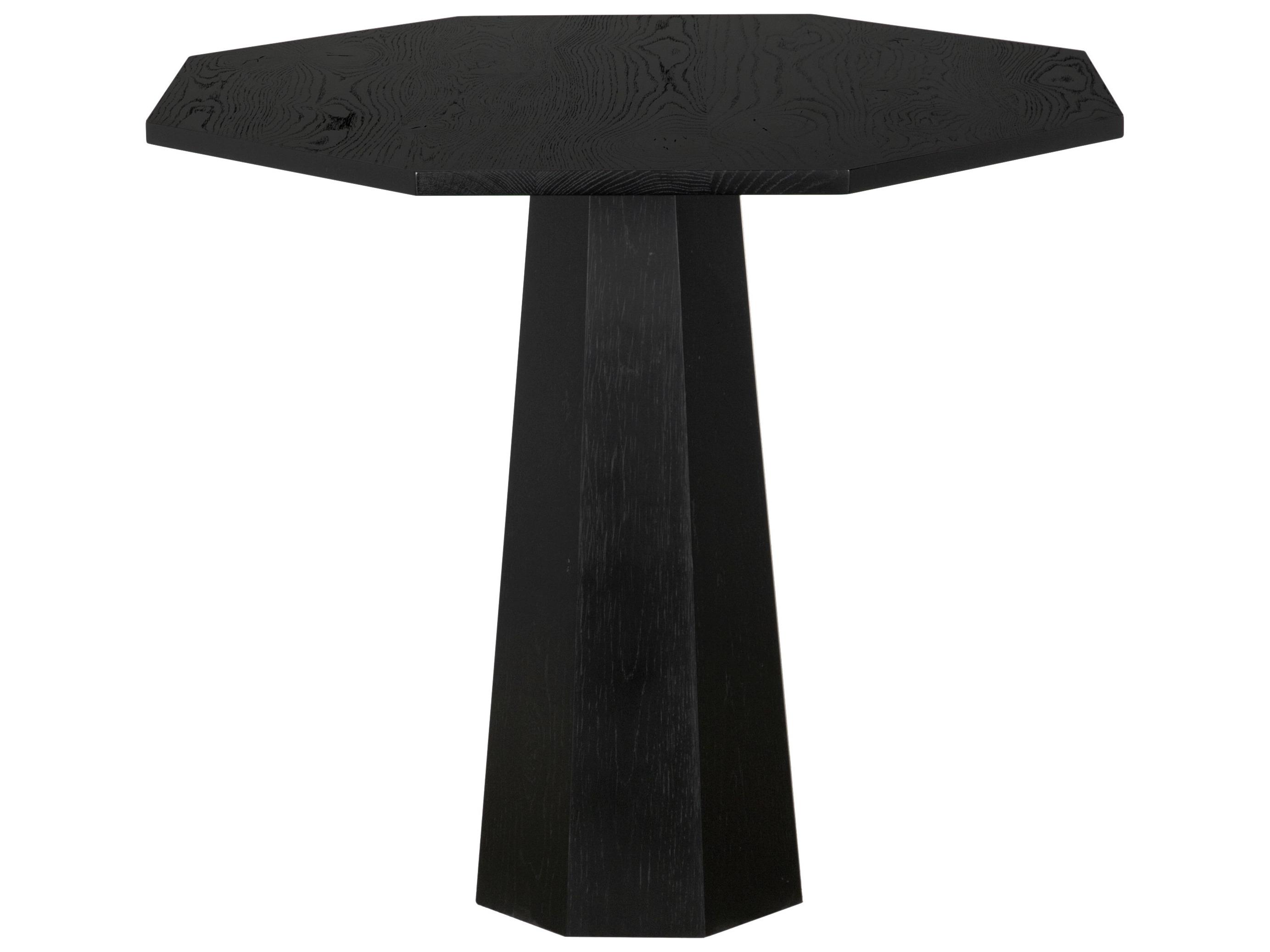 CFC Oscar Round Wood Black End Table