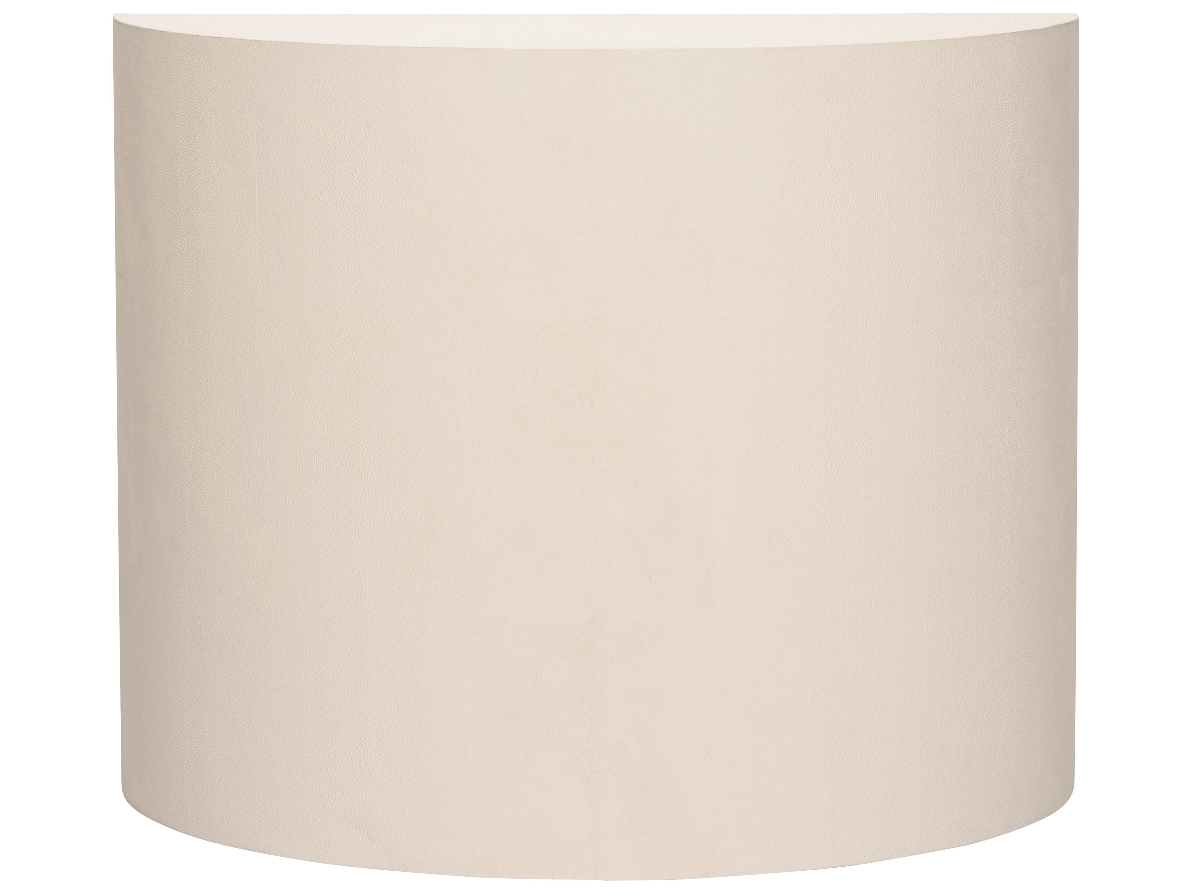 Chelsea House Elizabeth Wicker Demilune Faux Leather White Cream End Table