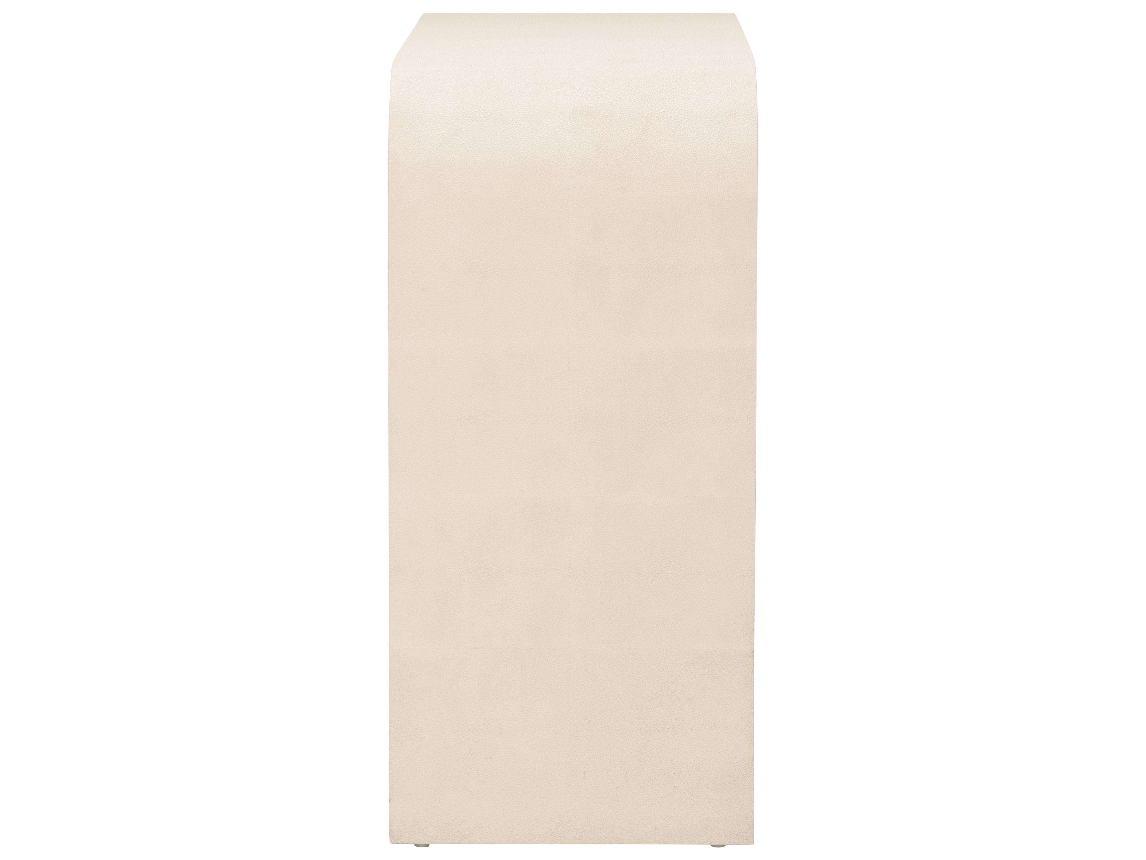 Chelsea House Elizabeth Wicker Rectangular Faux Leather White Cream Console Table