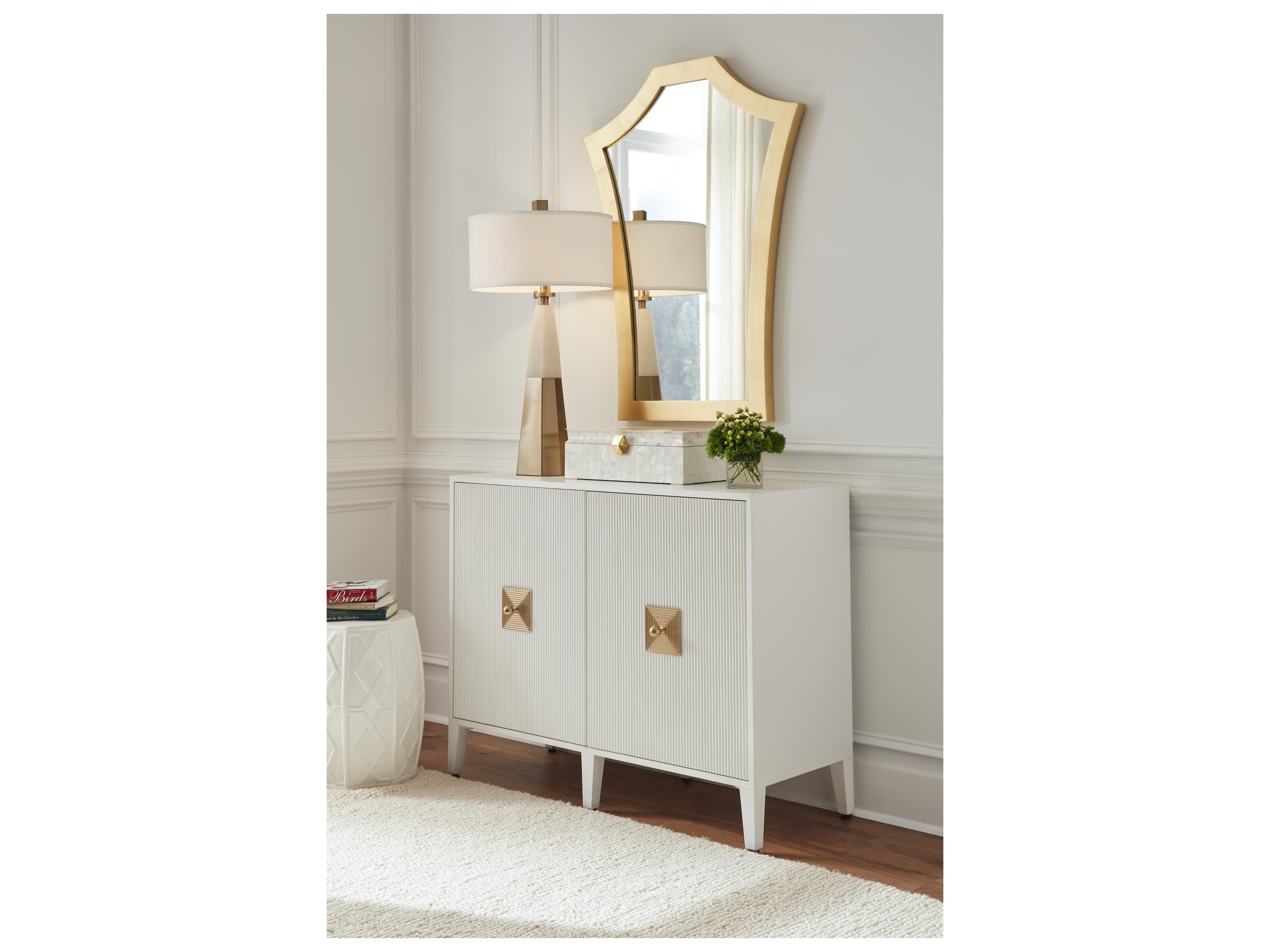 Chelsea House Elizabeth Wicker Serafina White Cream Gold Wall Mirror