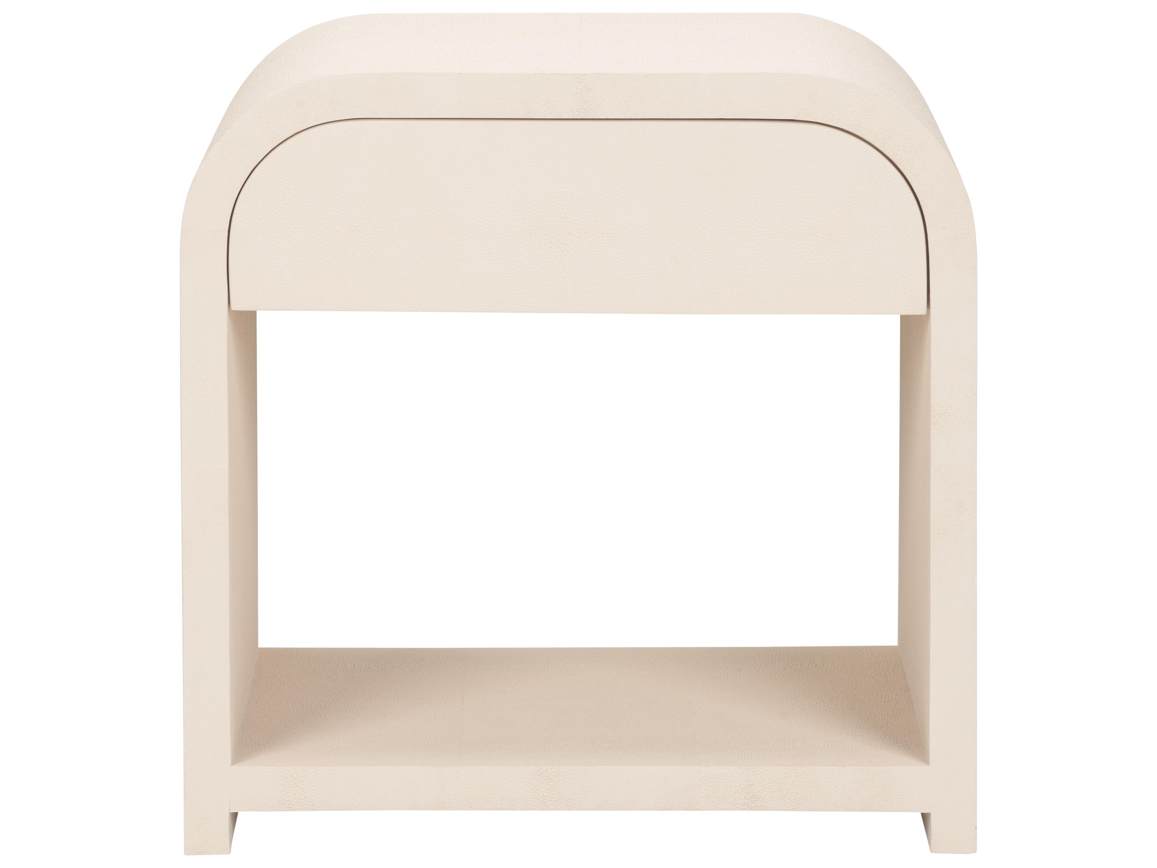 Chelsea House Elizabeth Wicker Rectangular Faux Leather White Cream End Table