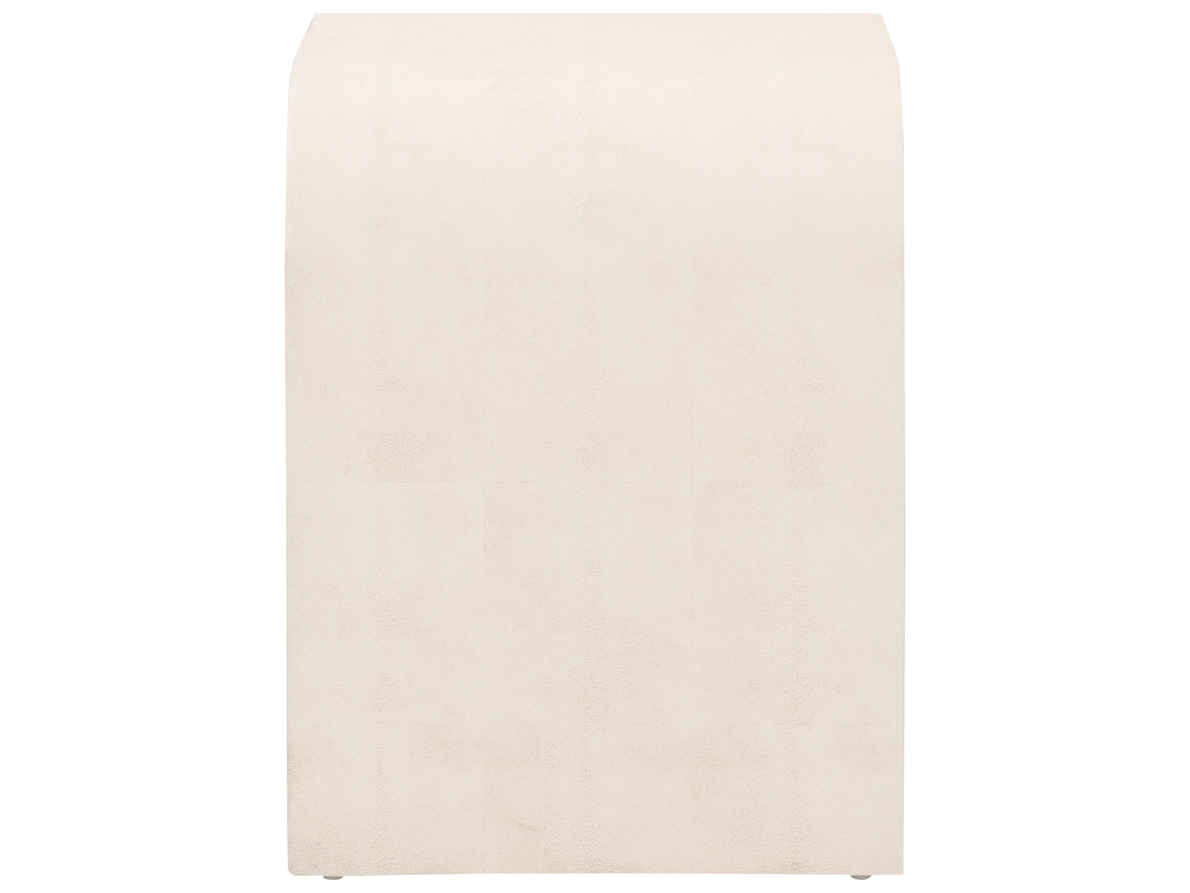 Chelsea House Elizabeth Wicker Rectangular Faux Leather White Cream End Table