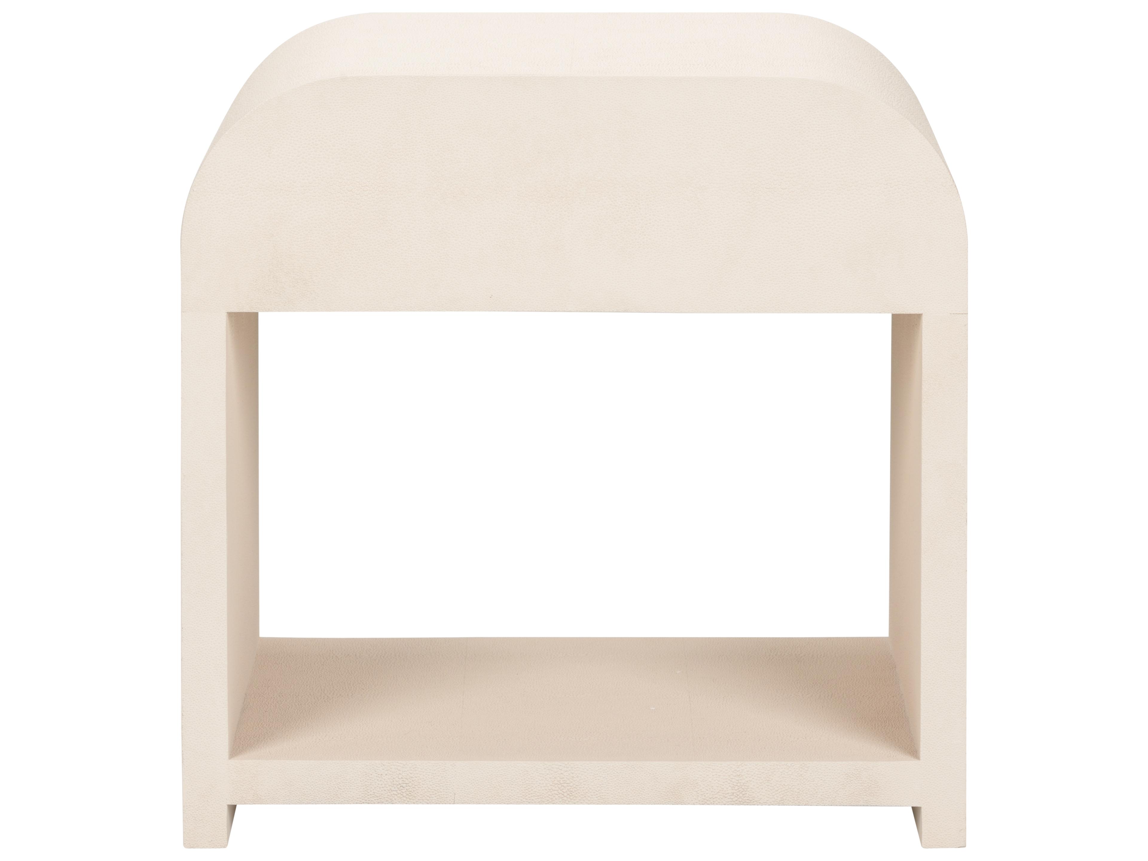 Chelsea House Elizabeth Wicker Rectangular Faux Leather White Cream End Table