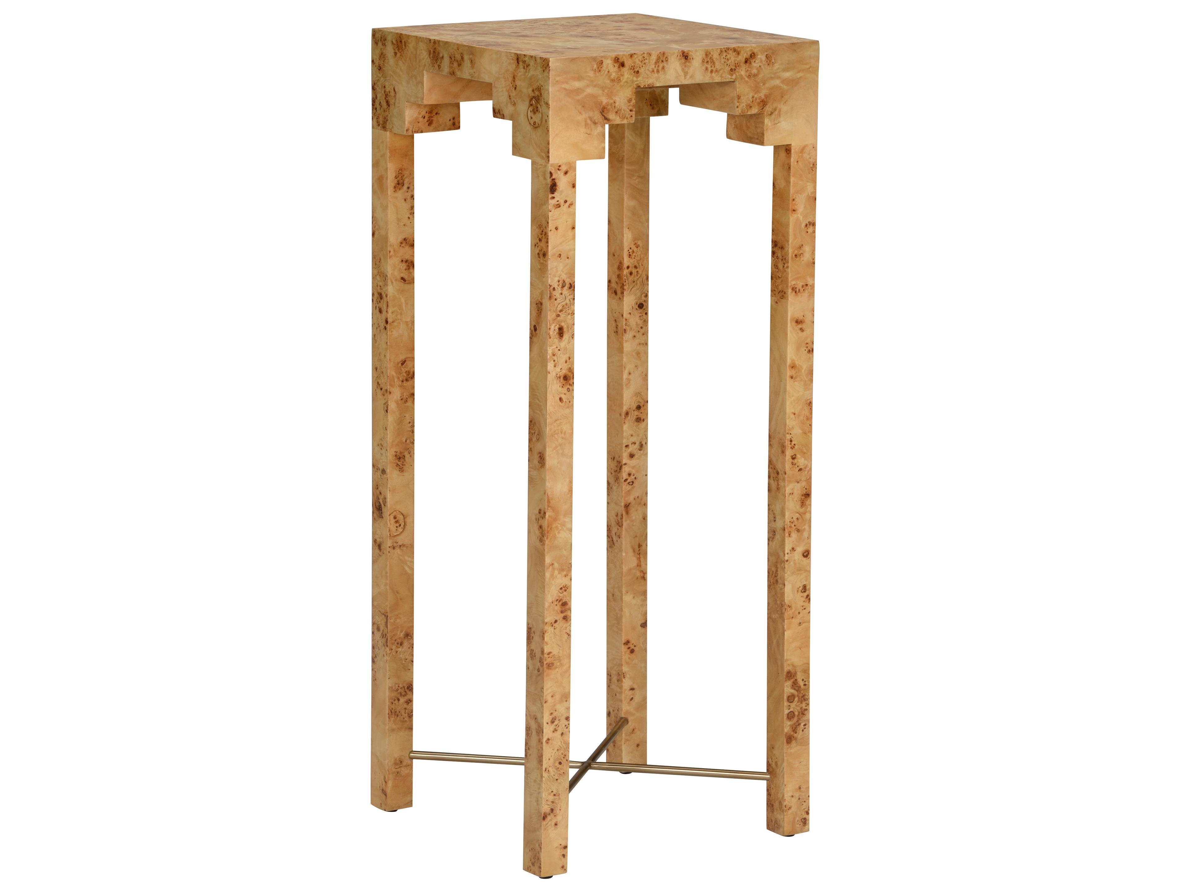 Chelsea House Elizabeth Wicker Square Wood Brown Gold End Table