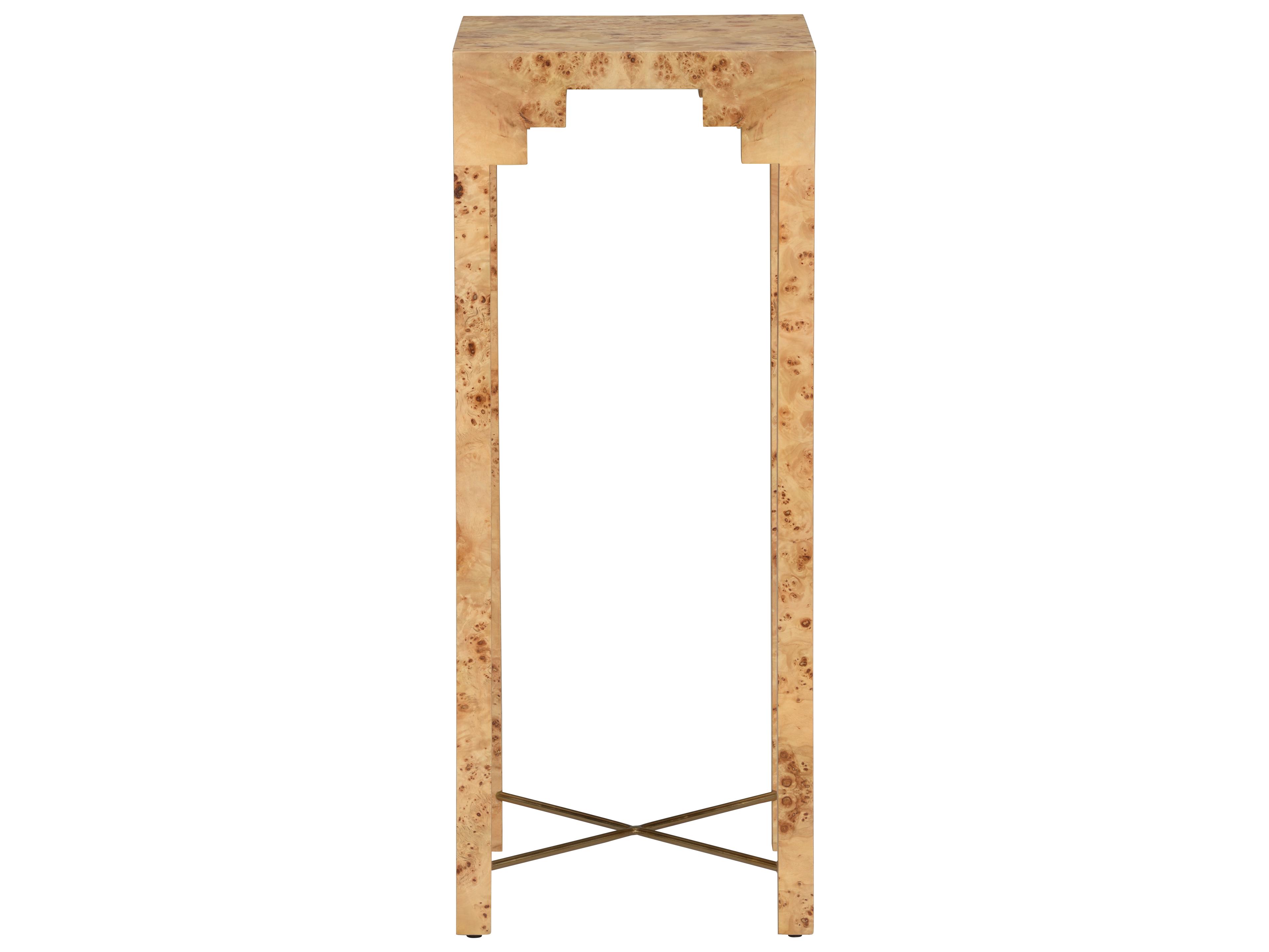 Chelsea House Elizabeth Wicker Square Wood Brown Gold End Table