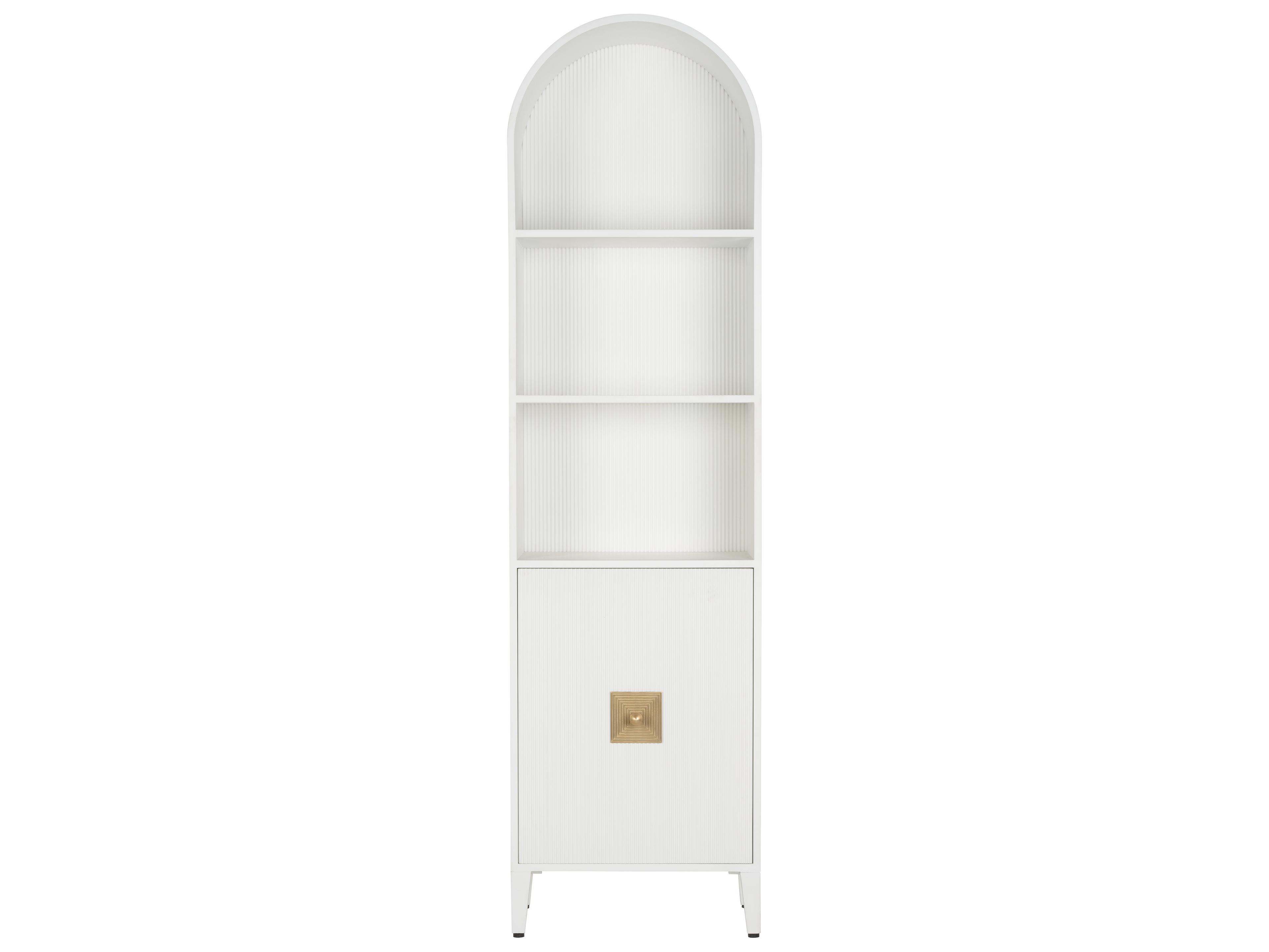 Chelsea House Elizabeth Wicker White Cream Display Cabinet