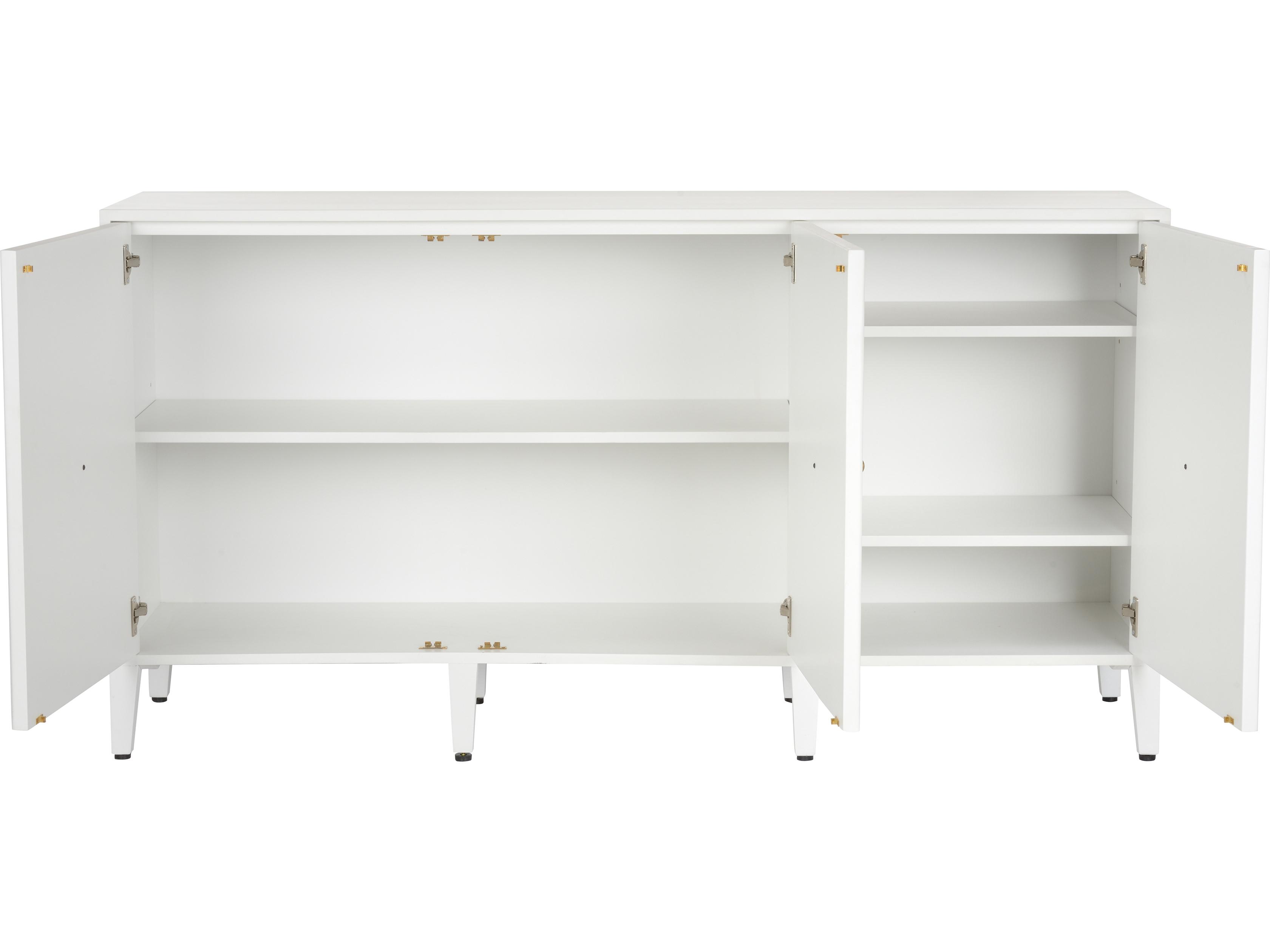 Chelsea House Elizabeth Wicker 69" White Cream Sideboard