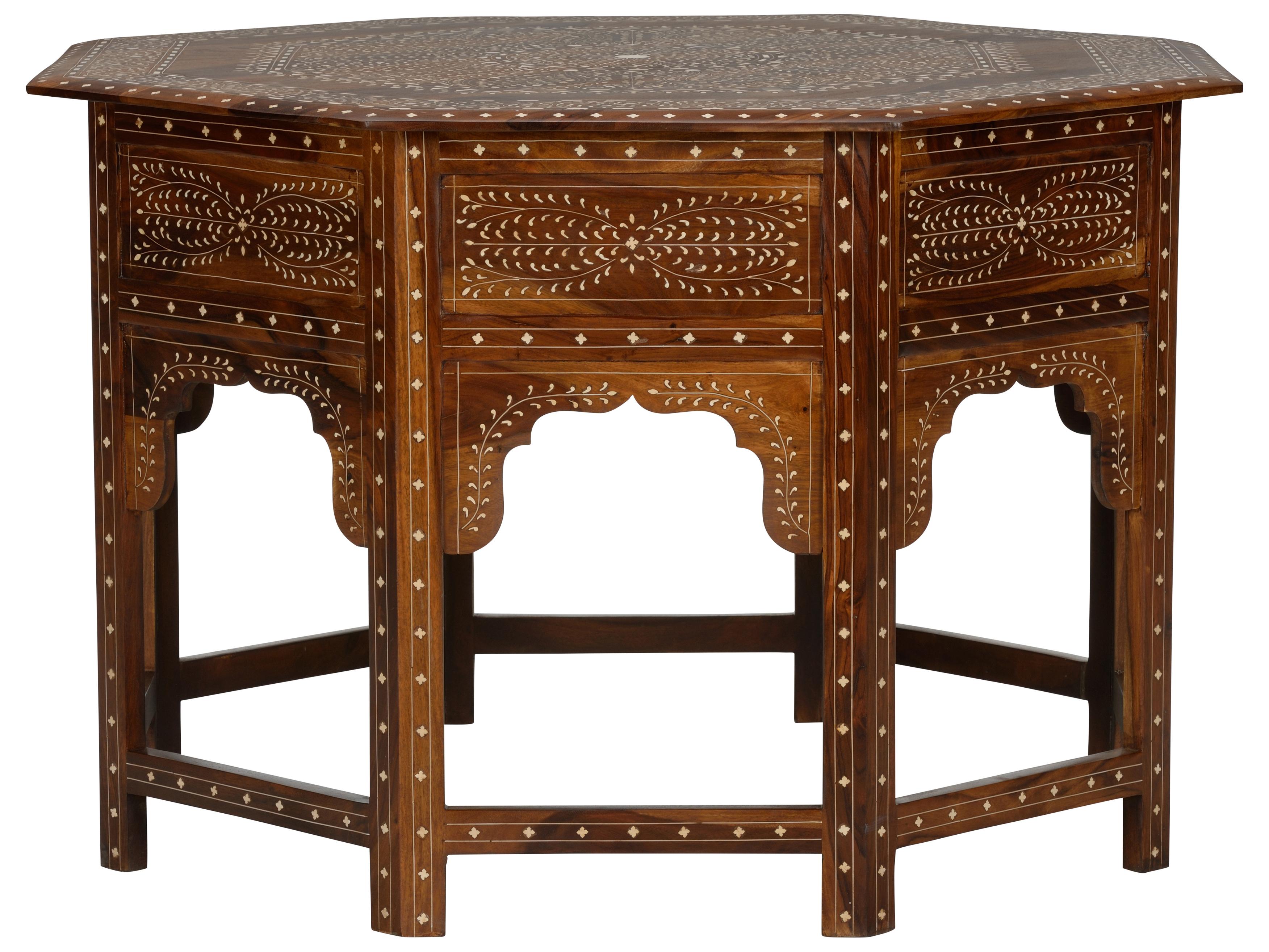 Chelsea House Misc Octagon Wood Brown White Cream End Table