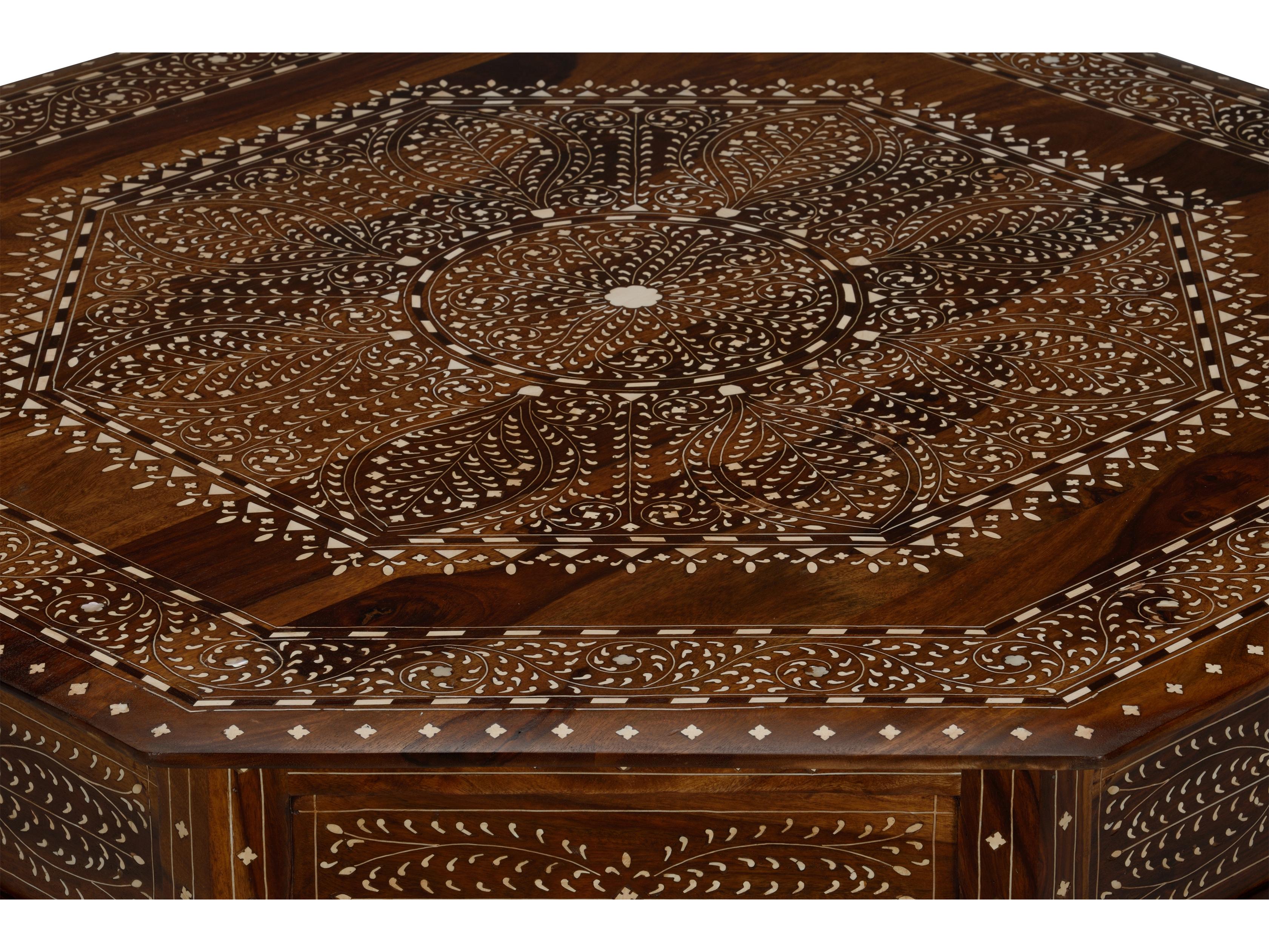 Chelsea House Misc Octagon Wood Brown White Cream End Table