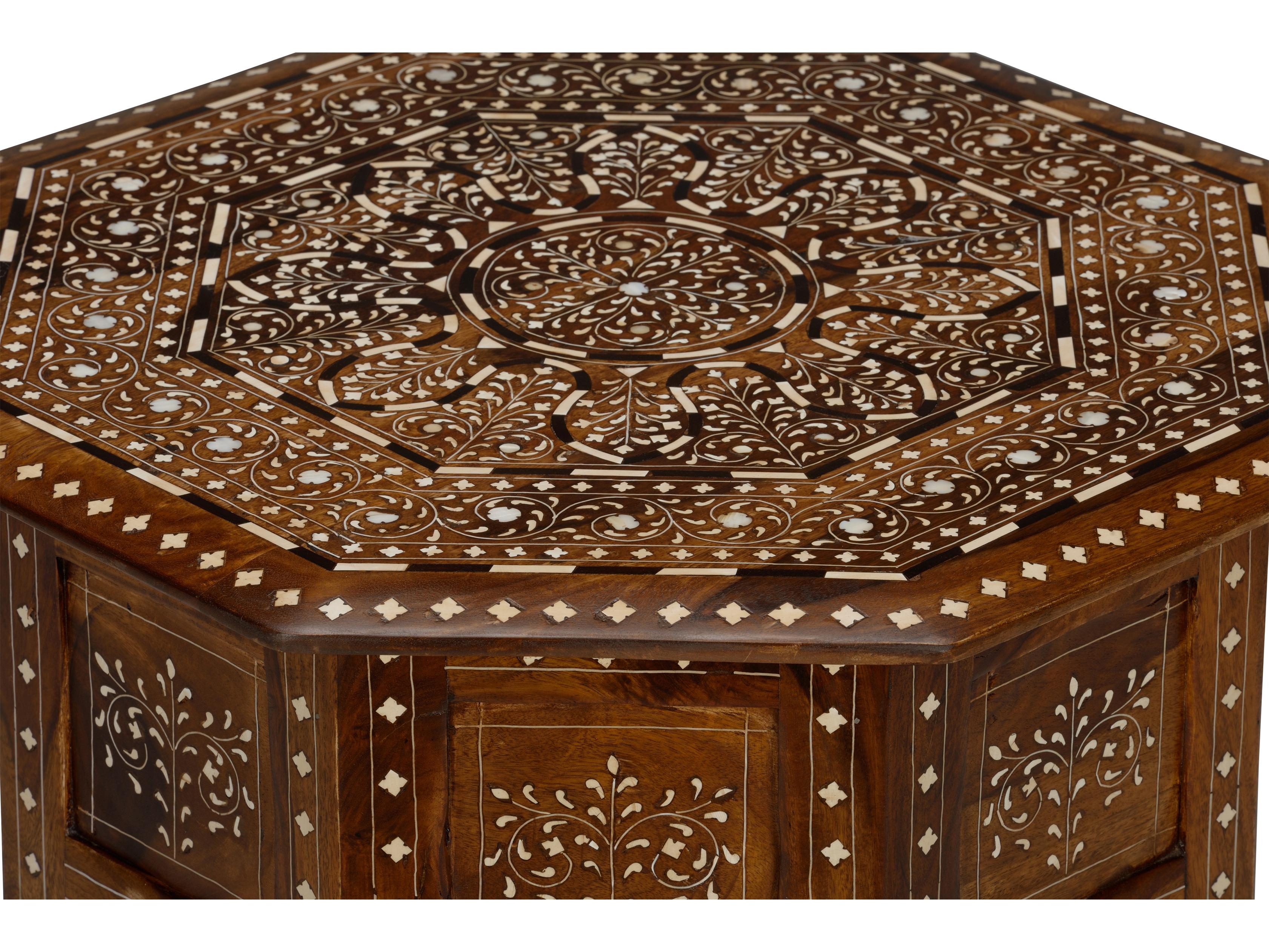 Chelsea House Misc Octagon Wood Brown White Cream End Table