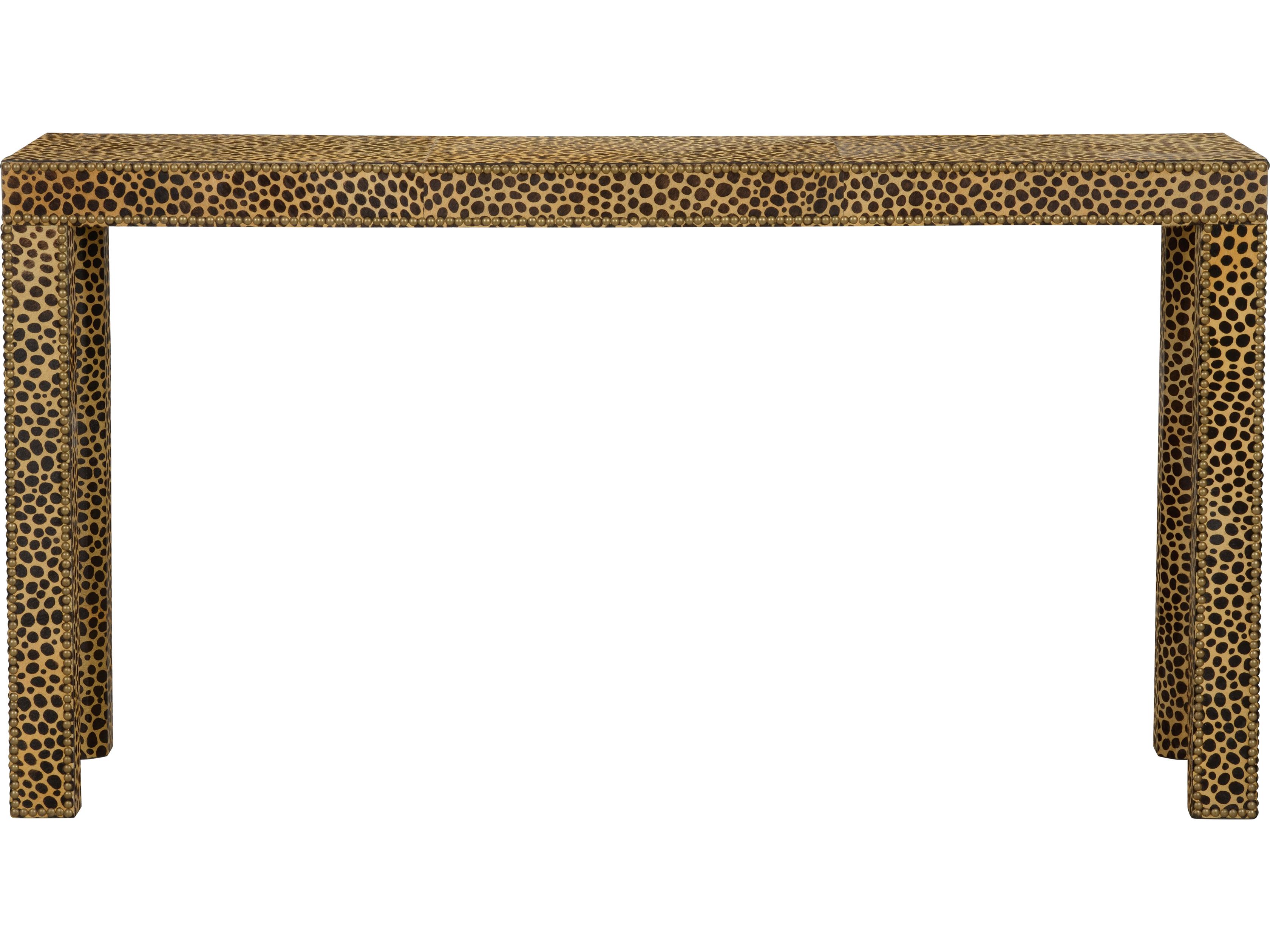 Chelsea House Misc Rectangular Fabric Brown Black Console Table