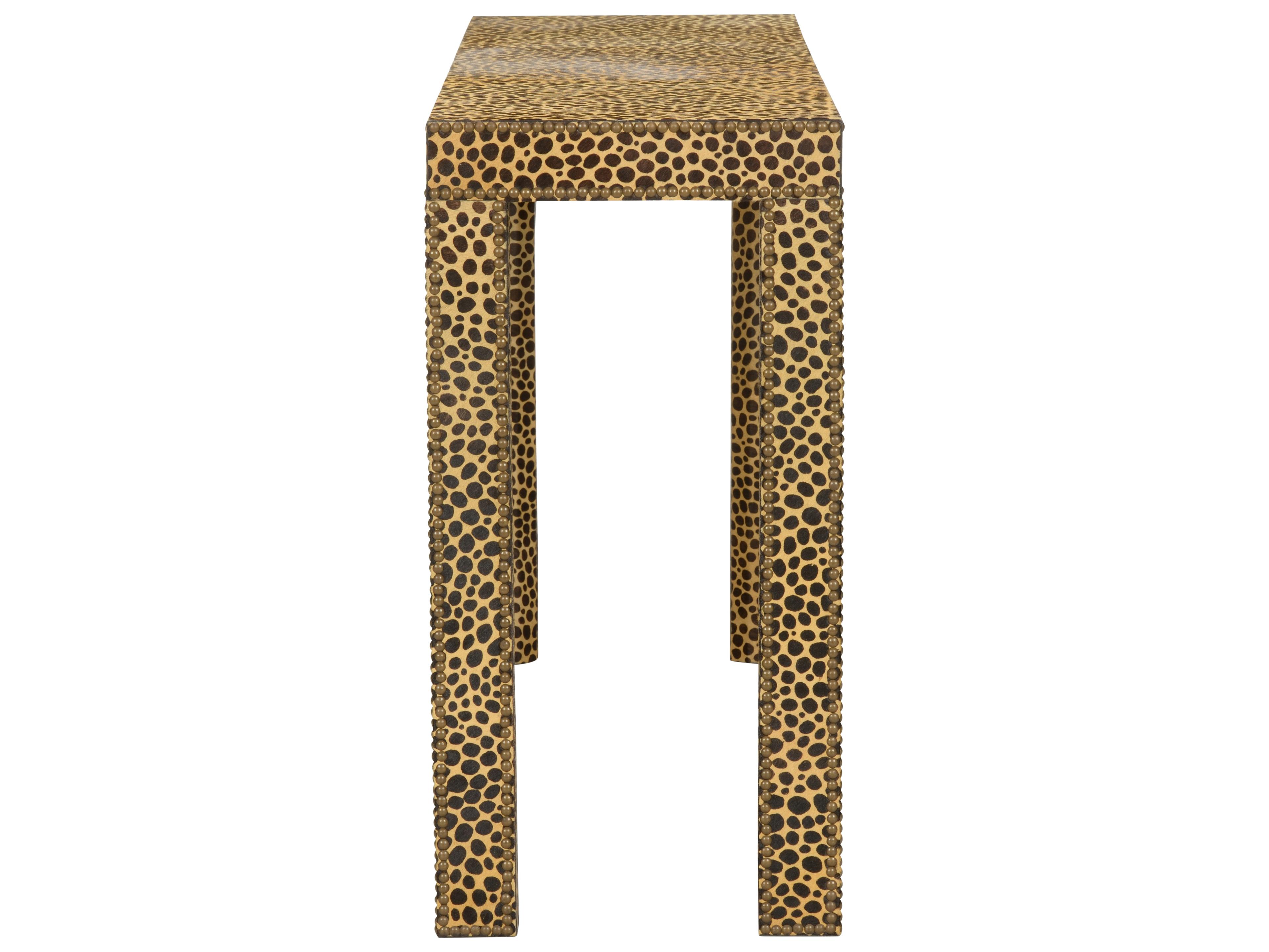 Chelsea House Misc Rectangular Fabric Brown Black Console Table