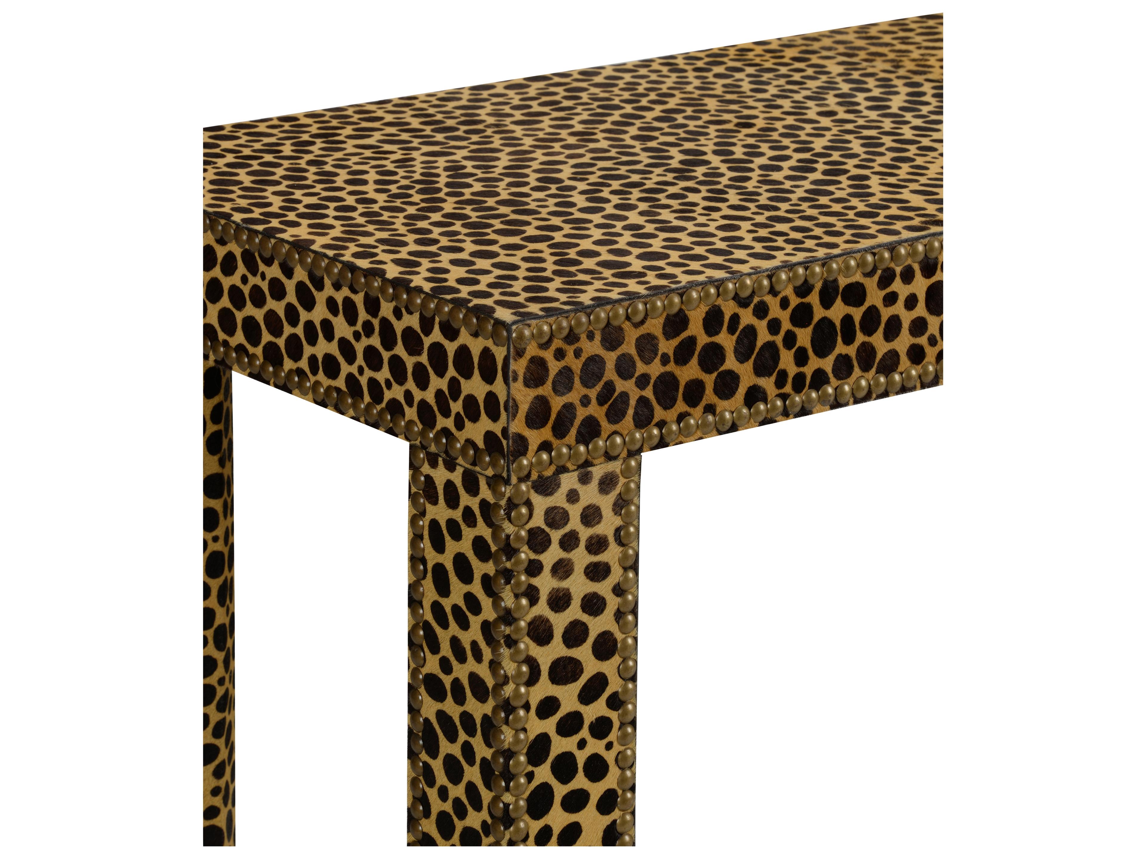 Chelsea House Misc Rectangular Fabric Brown Black Console Table